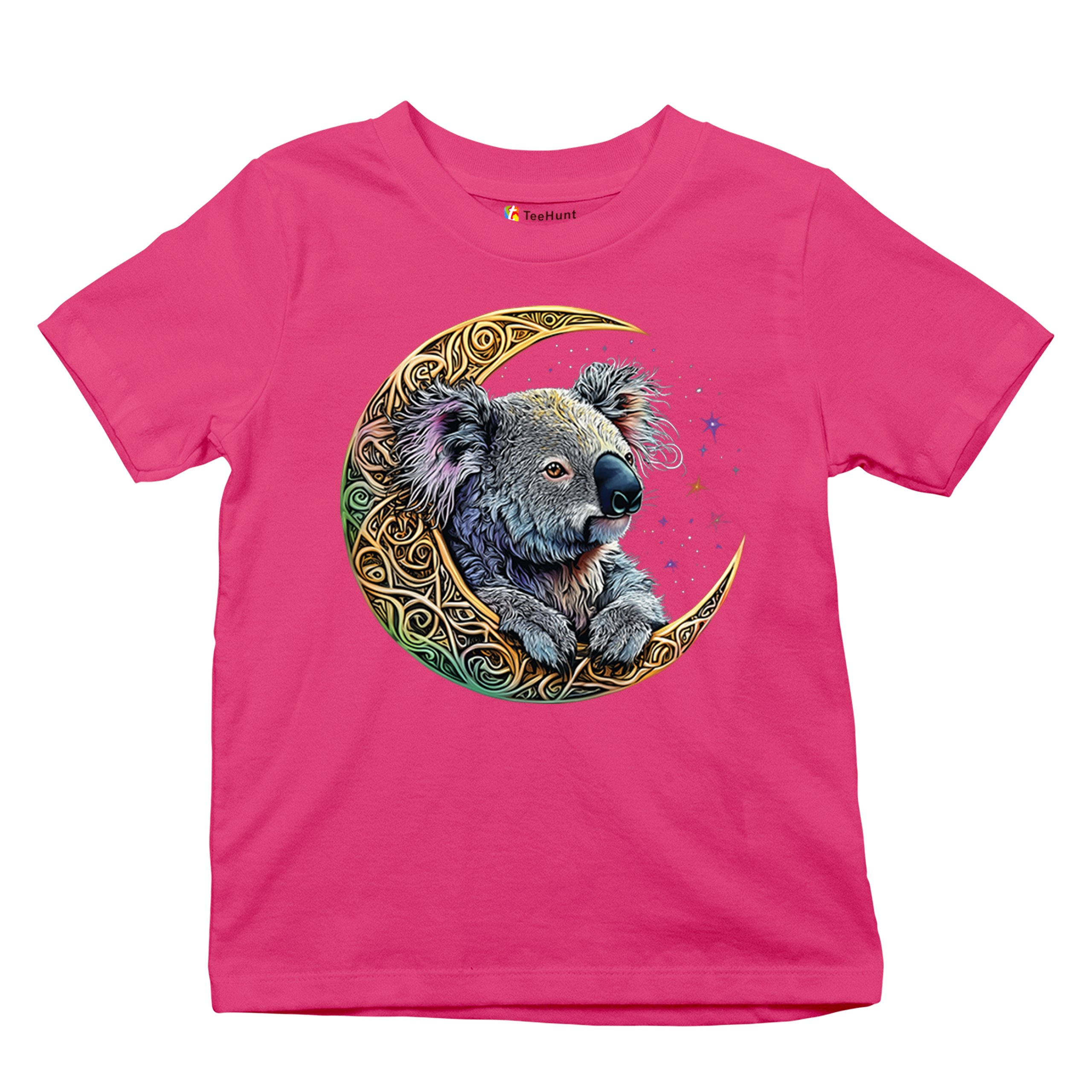Celtic Moon Koala Youth T-shirt Spiritual Lunar Forest Animal Wildlife Kids - Picture 48 of 50