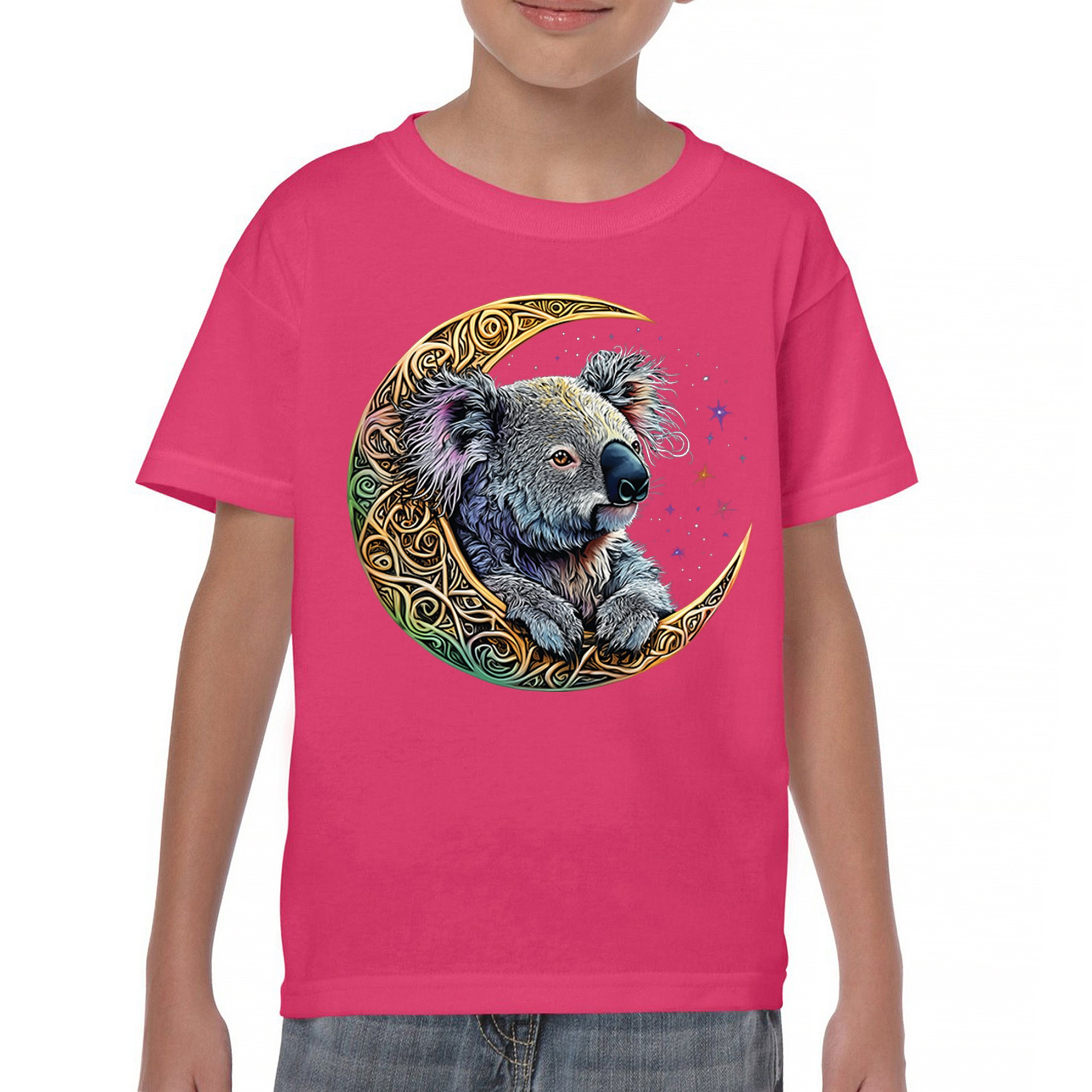 Celtic Moon Koala Youth T-shirt Spiritual Lunar Forest Animal Wildlife Kids - Picture 44 of 50