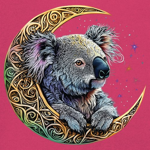 Celtic Moon Koala Youth T-shirt Spiritual Lunar Forest Animal Wildlife Kids - Picture 46 of 50