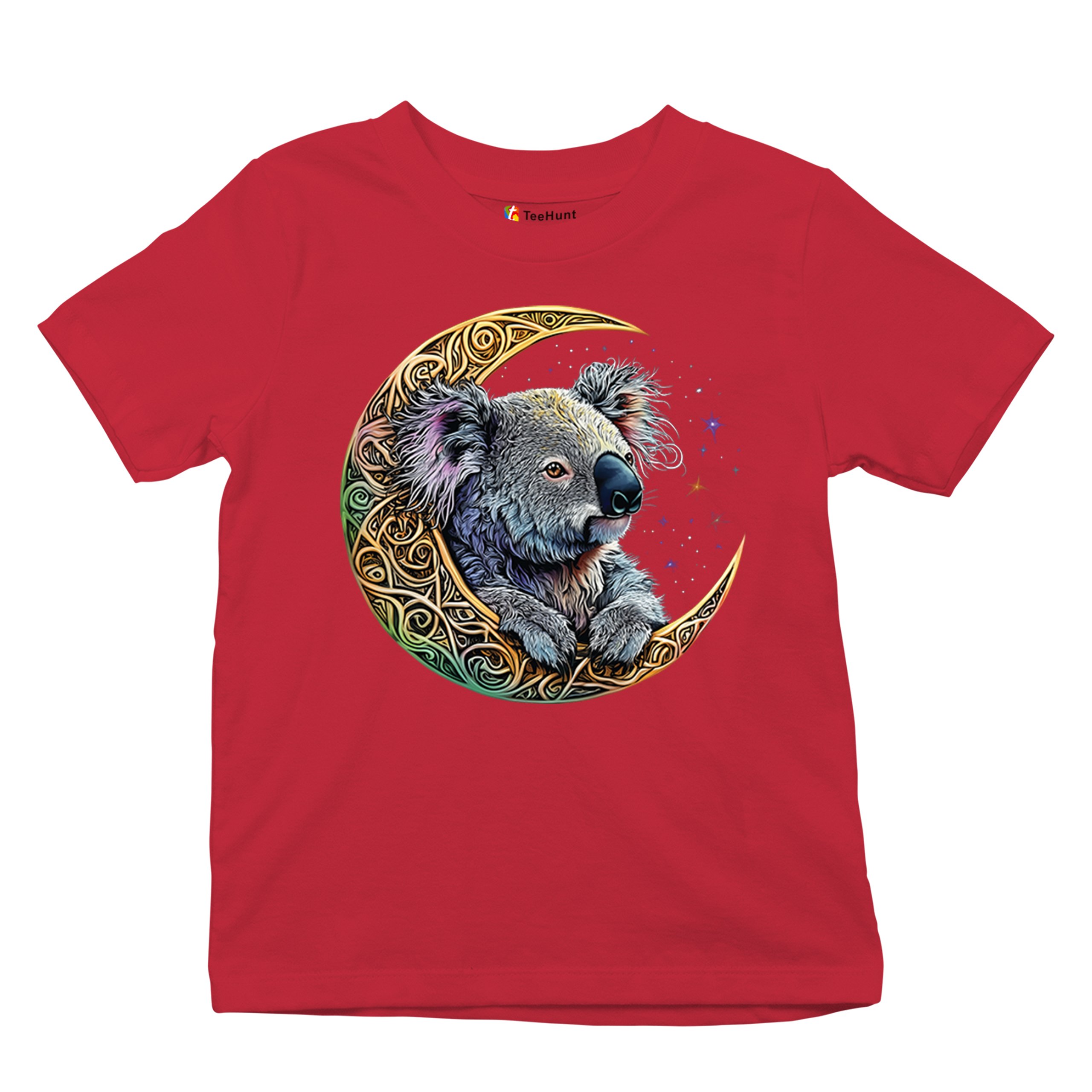 Celtic Moon Koala Youth T-shirt Spiritual Lunar Forest Animal Wildlife Kids - Picture 20 of 50