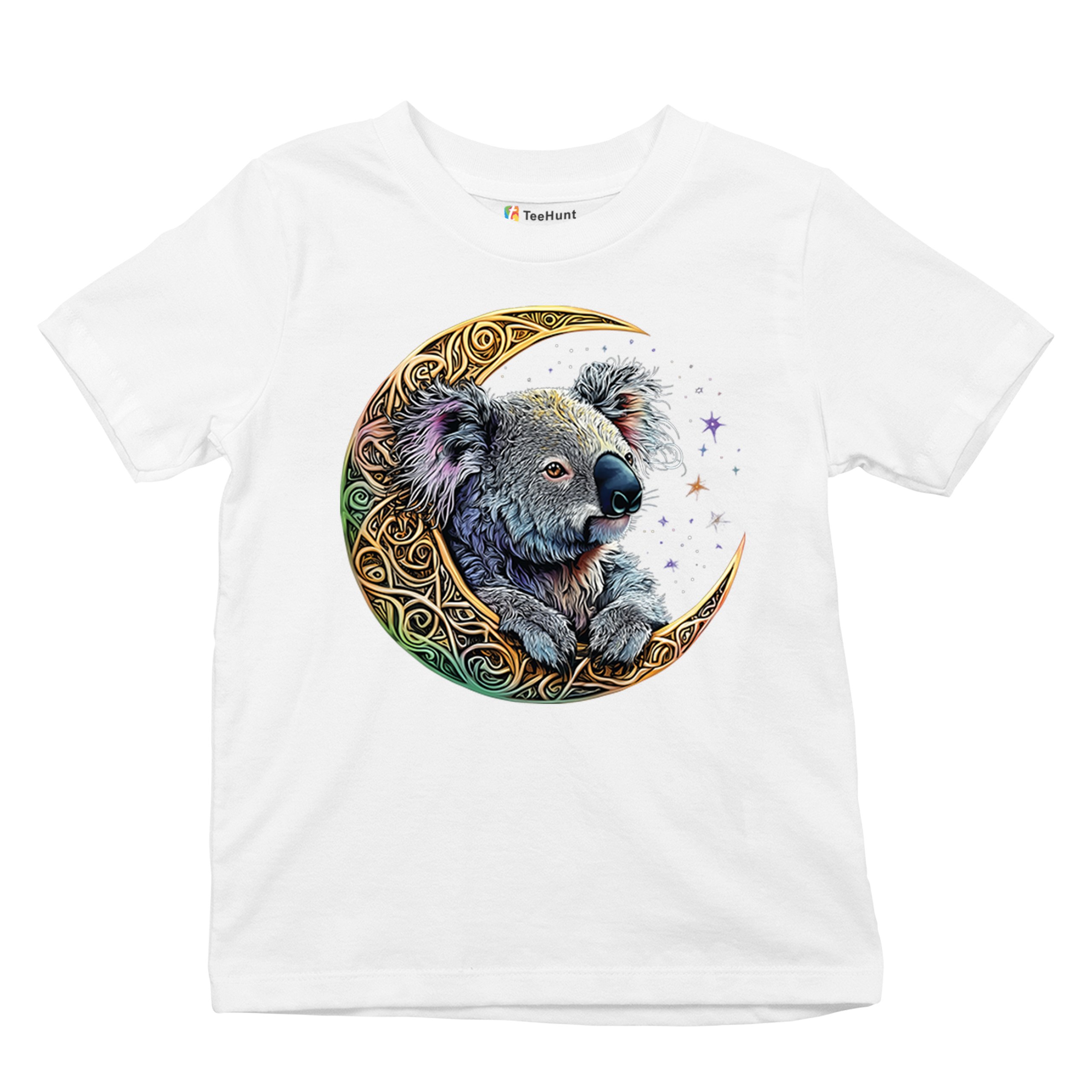 Celtic Moon Koala Youth T-shirt Spiritual Lunar Forest Animal Wildlife Kids - Picture 27 of 50