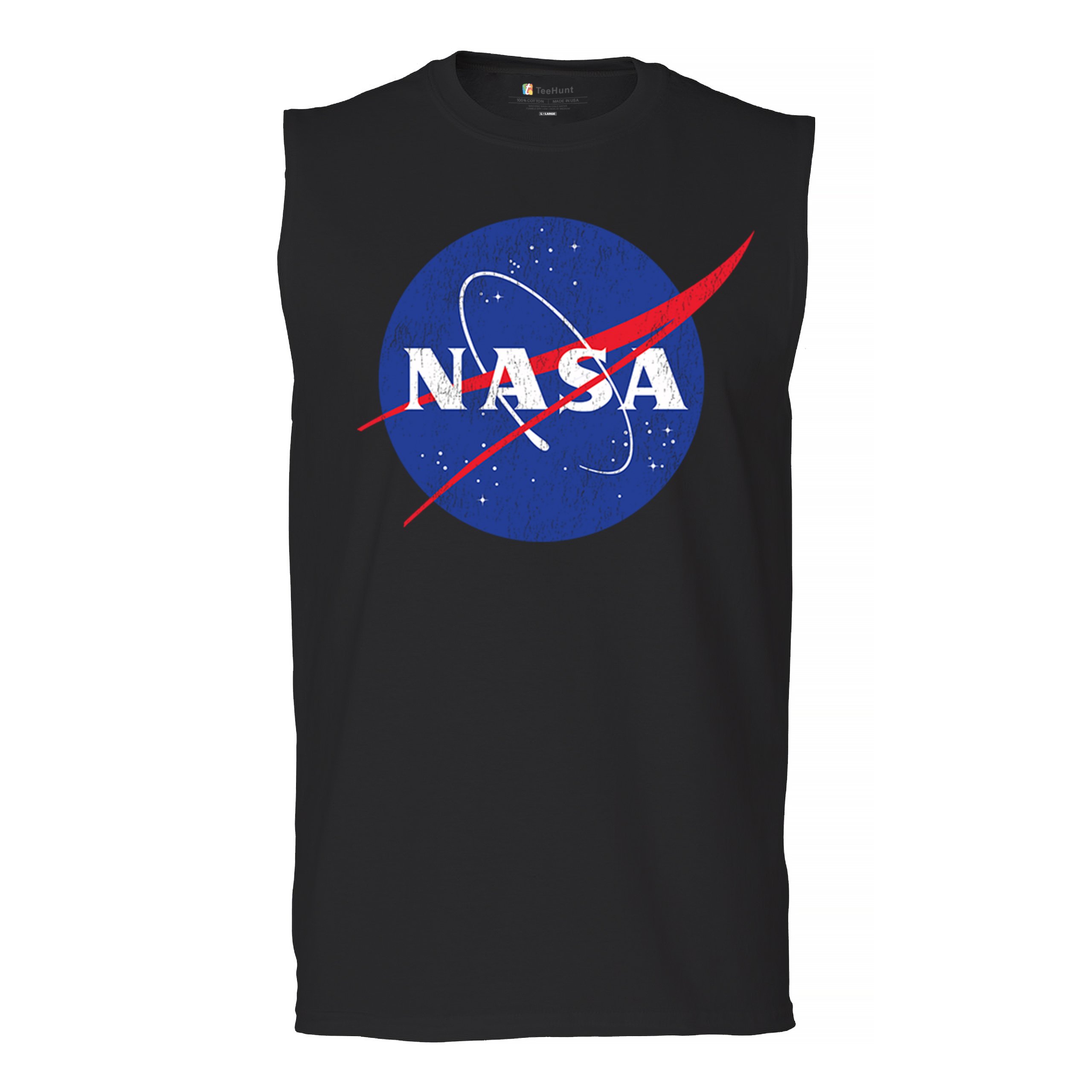 NASA Meatball Logo Men’s Muscle Shirt American Astronaut Space UFO Souvenir