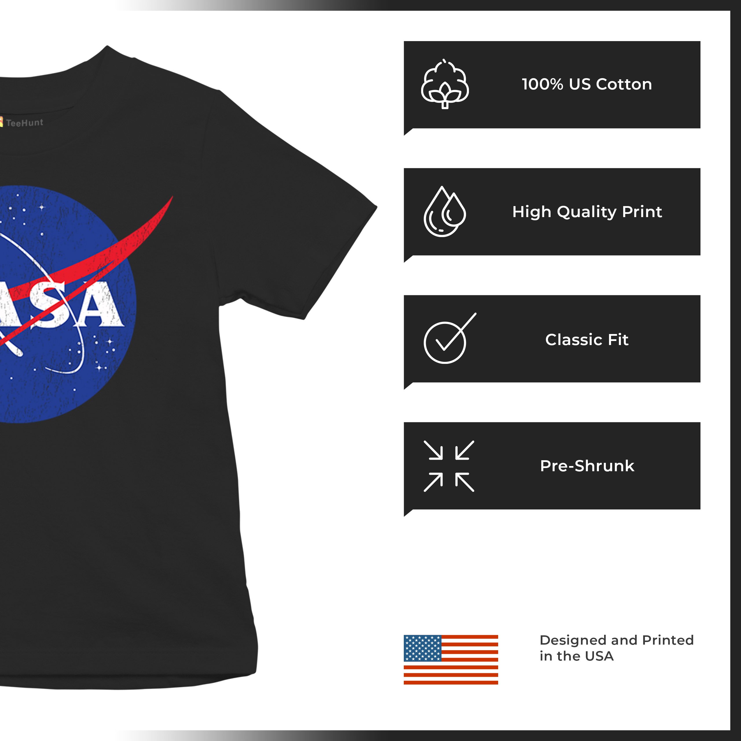 NASA Meatball Logo Youth T-shirt American Astronaut Space UFO Souvenir Kids - Picture 7 of 36