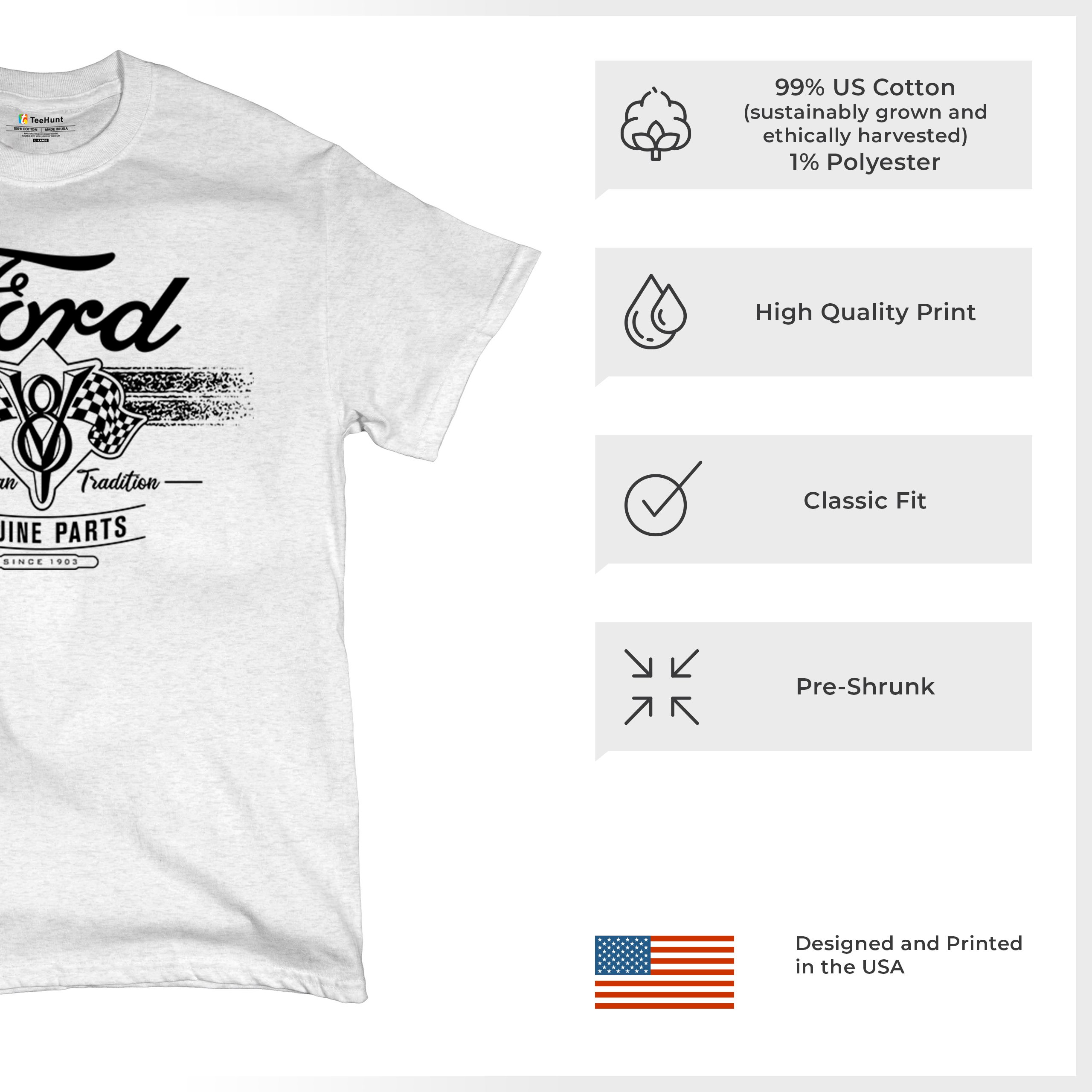 Ford V8 Originalteile T-Shirt American Racing Mustang Performance Herren Tee - Bild 49 von 78