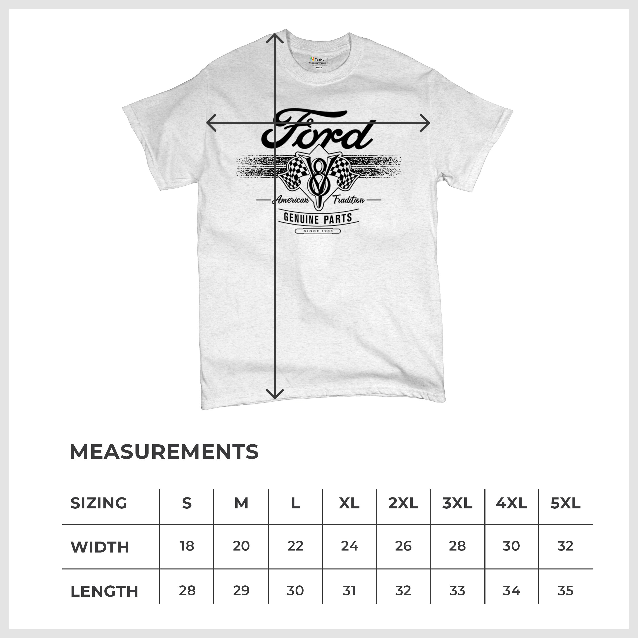 Ford V8 Originalteile T-Shirt American Racing Mustang Performance Herren Tee - Bild 50 von 78