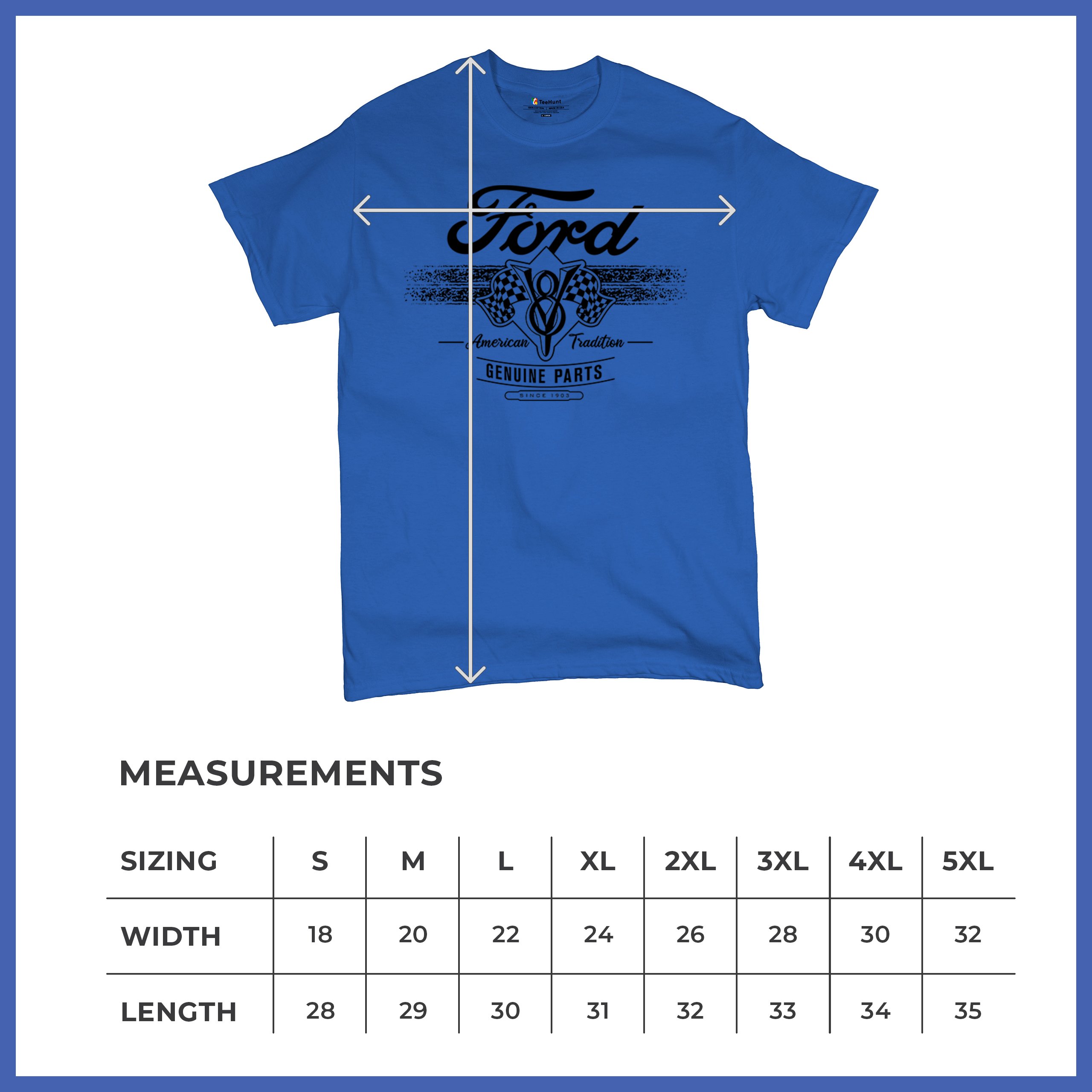 Ford V8 Originalteile T-Shirt American Racing Mustang Performance Herren Tee - Bild 71 von 78
