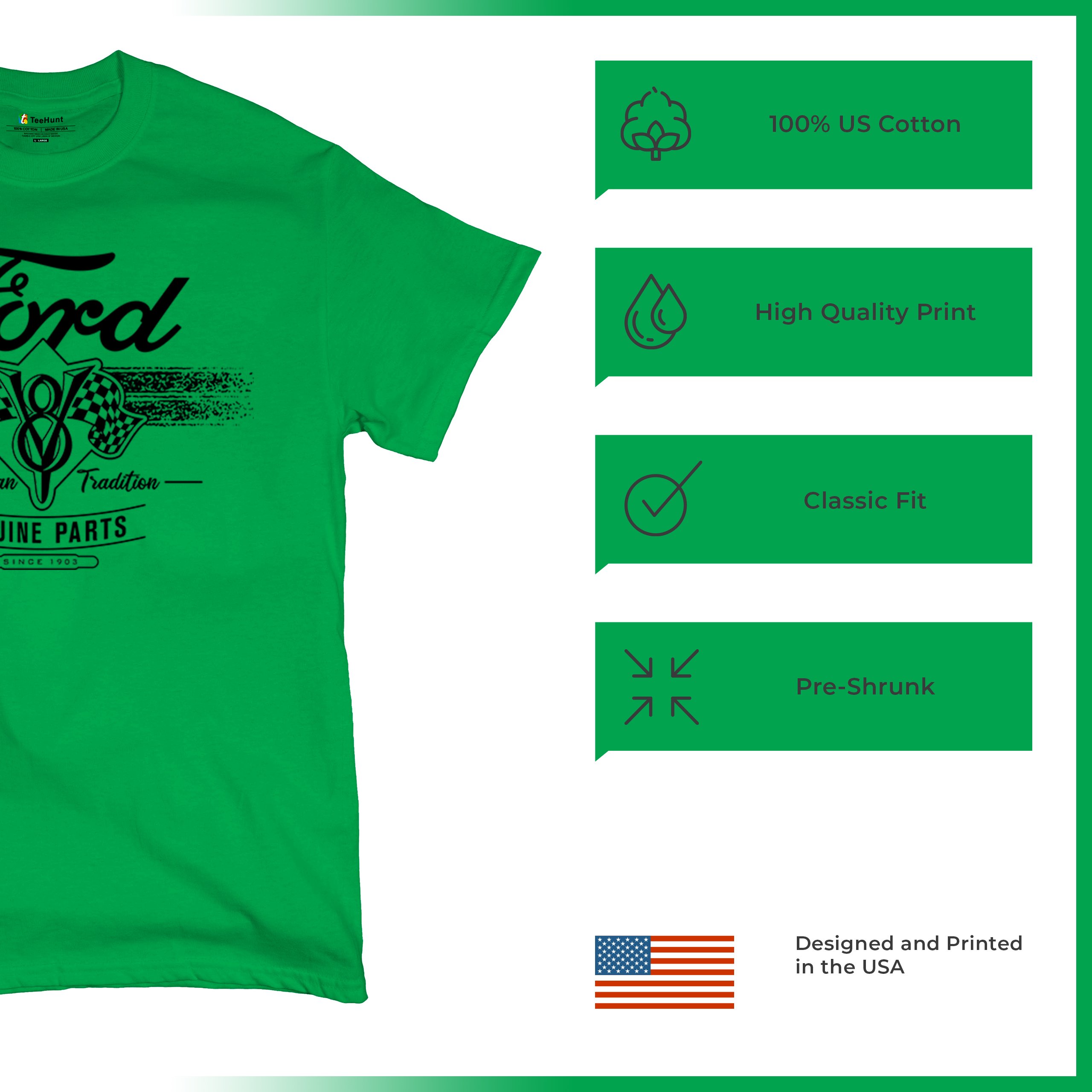 Ford V8 Originalteile T-Shirt American Racing Mustang Performance Herren Tee - Bild 42 von 78