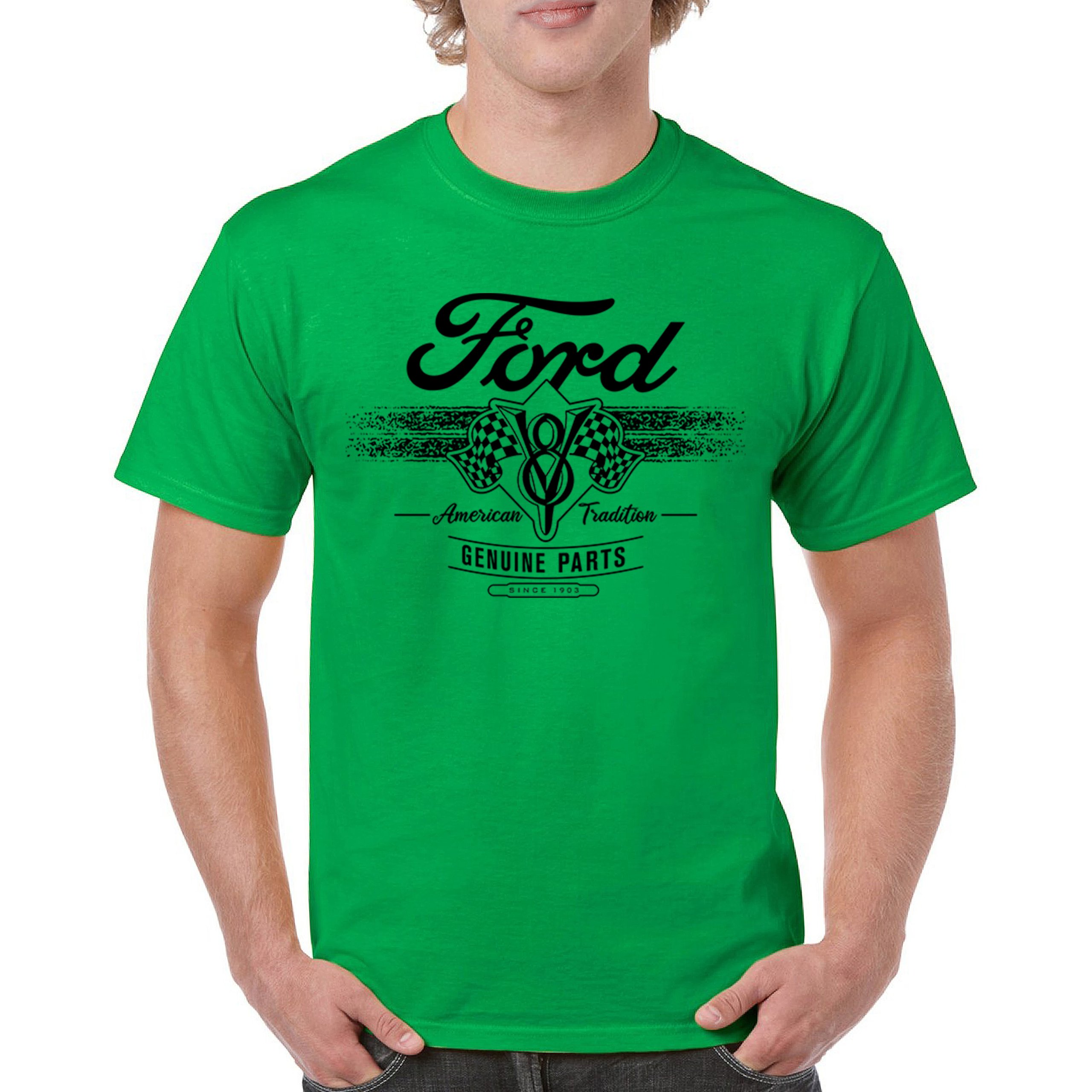 Ford V8 Originalteile T-Shirt American Racing Mustang Performance Herren Tee - Bild 37 von 78