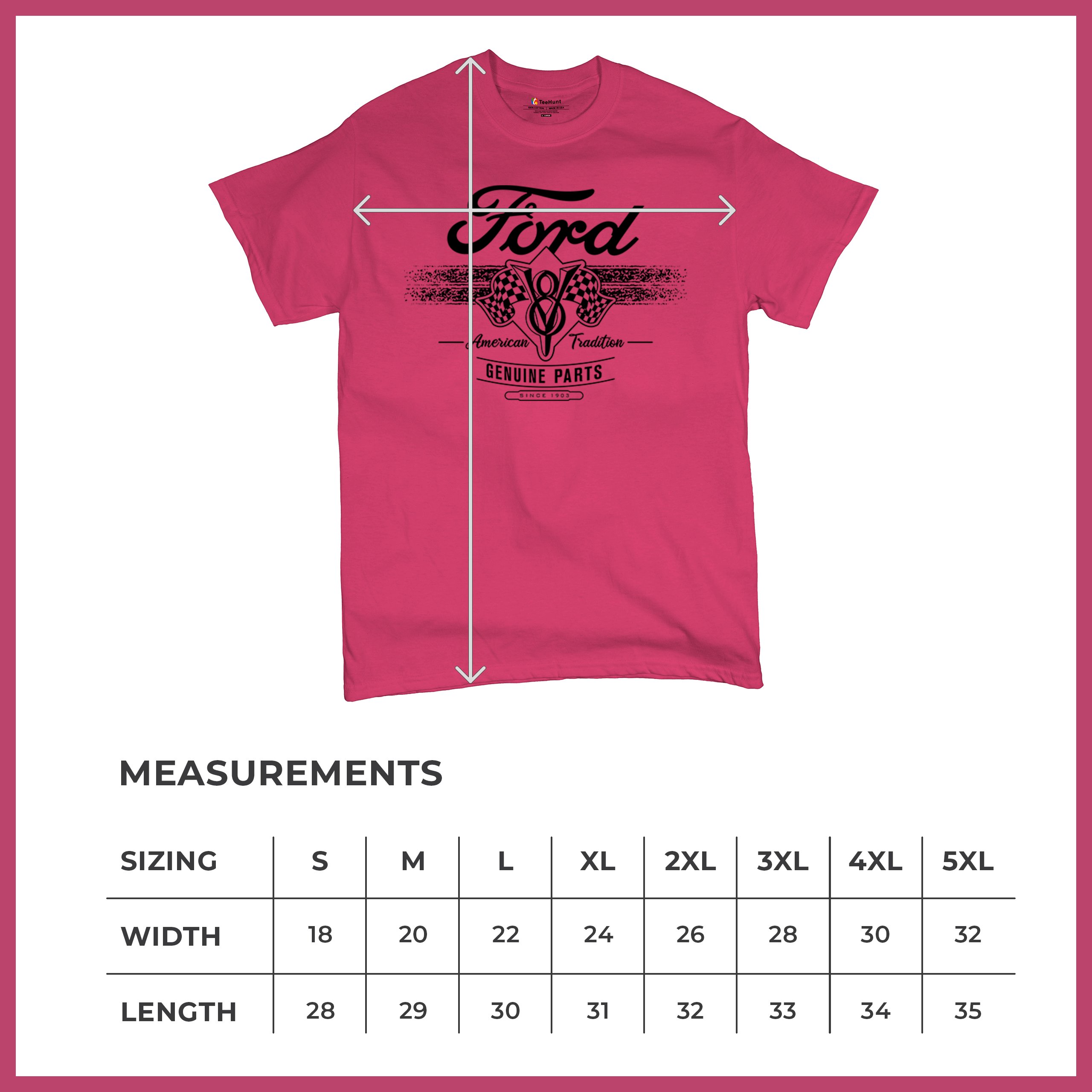 Ford V8 Originalteile T-Shirt American Racing Mustang Performance Herren Tee - Bild 22 von 78