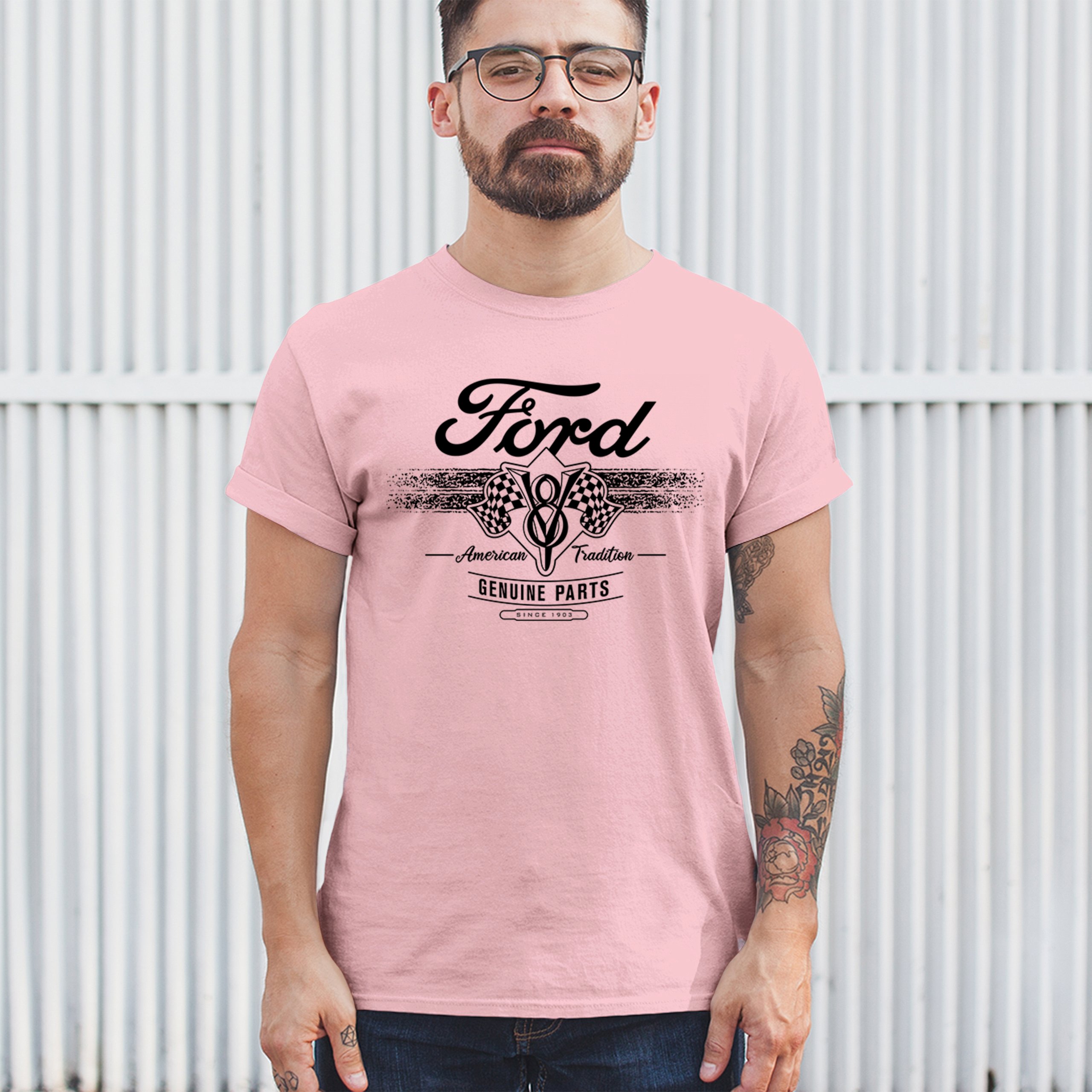 Ford V8 Originalteile T-Shirt American Racing Mustang Performance Herren Tee - Bild 54 von 78