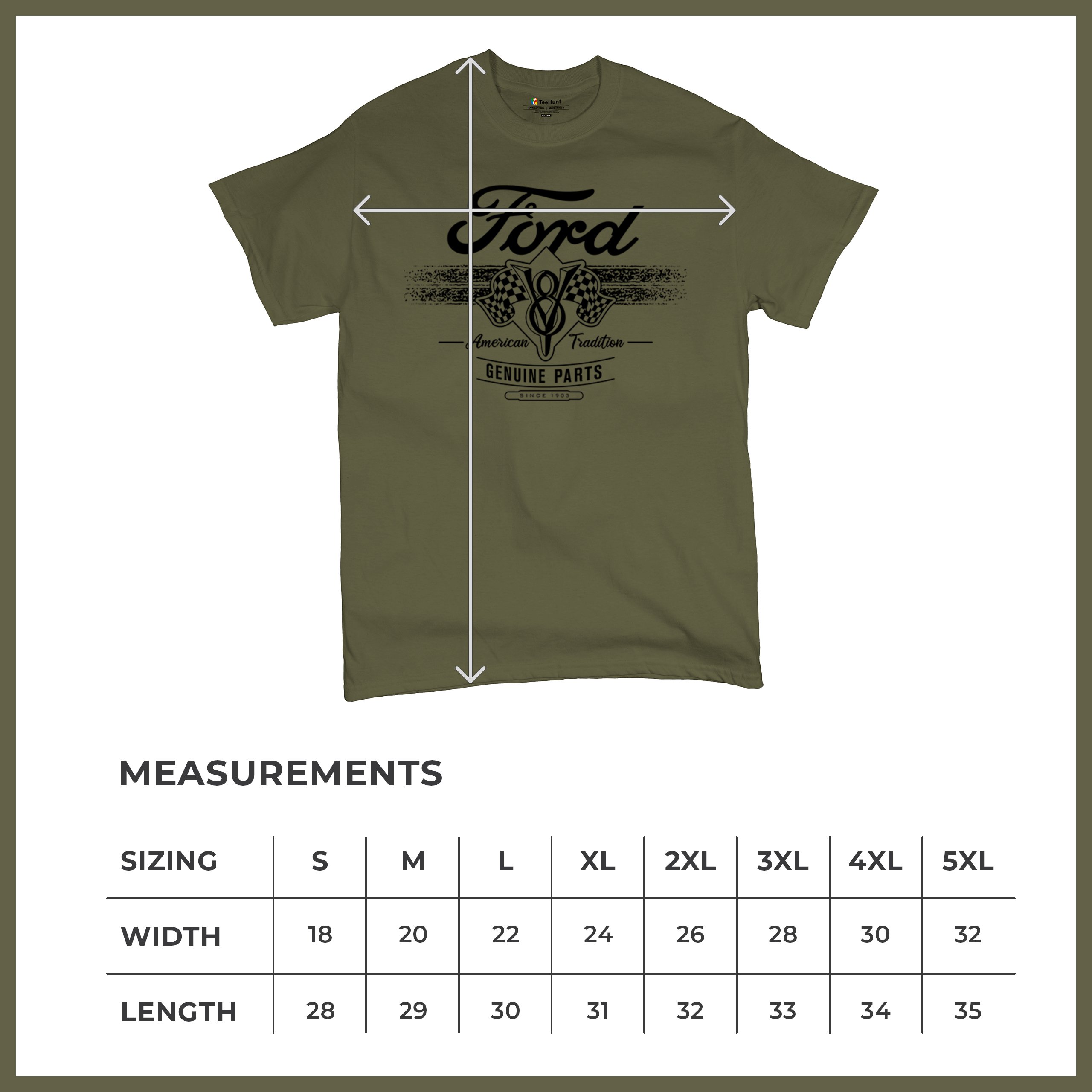 Ford V8 Originalteile T-Shirt American Racing Mustang Performance Herren Tee - Bild 64 von 78