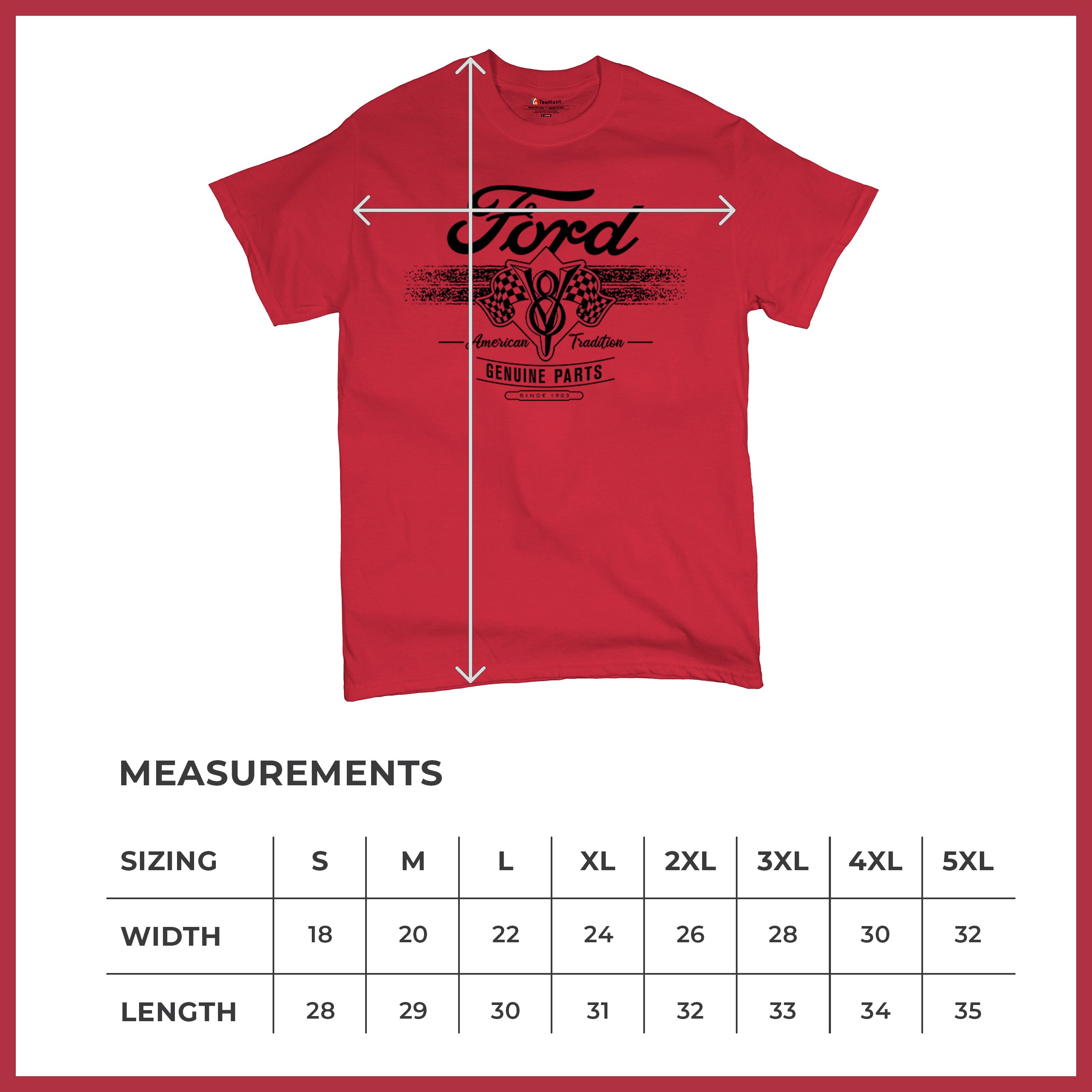 Ford V8 Originalteile T-Shirt American Racing Mustang Performance Herren Tee - Bild 29 von 78