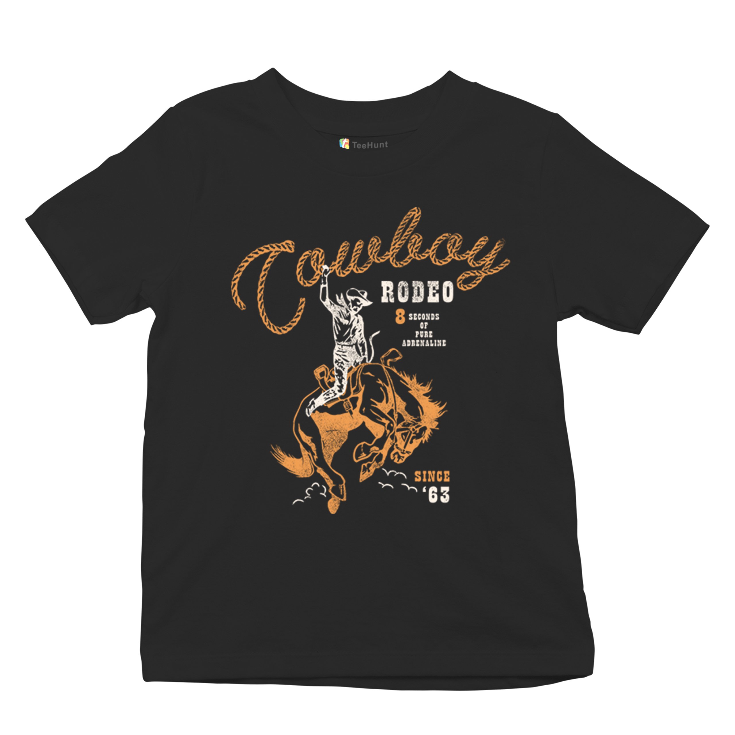Vintage Cowboy Rodeo Youth T-shirt Bucking Bronco Rider Country Life Kids - Picture 6 of 36