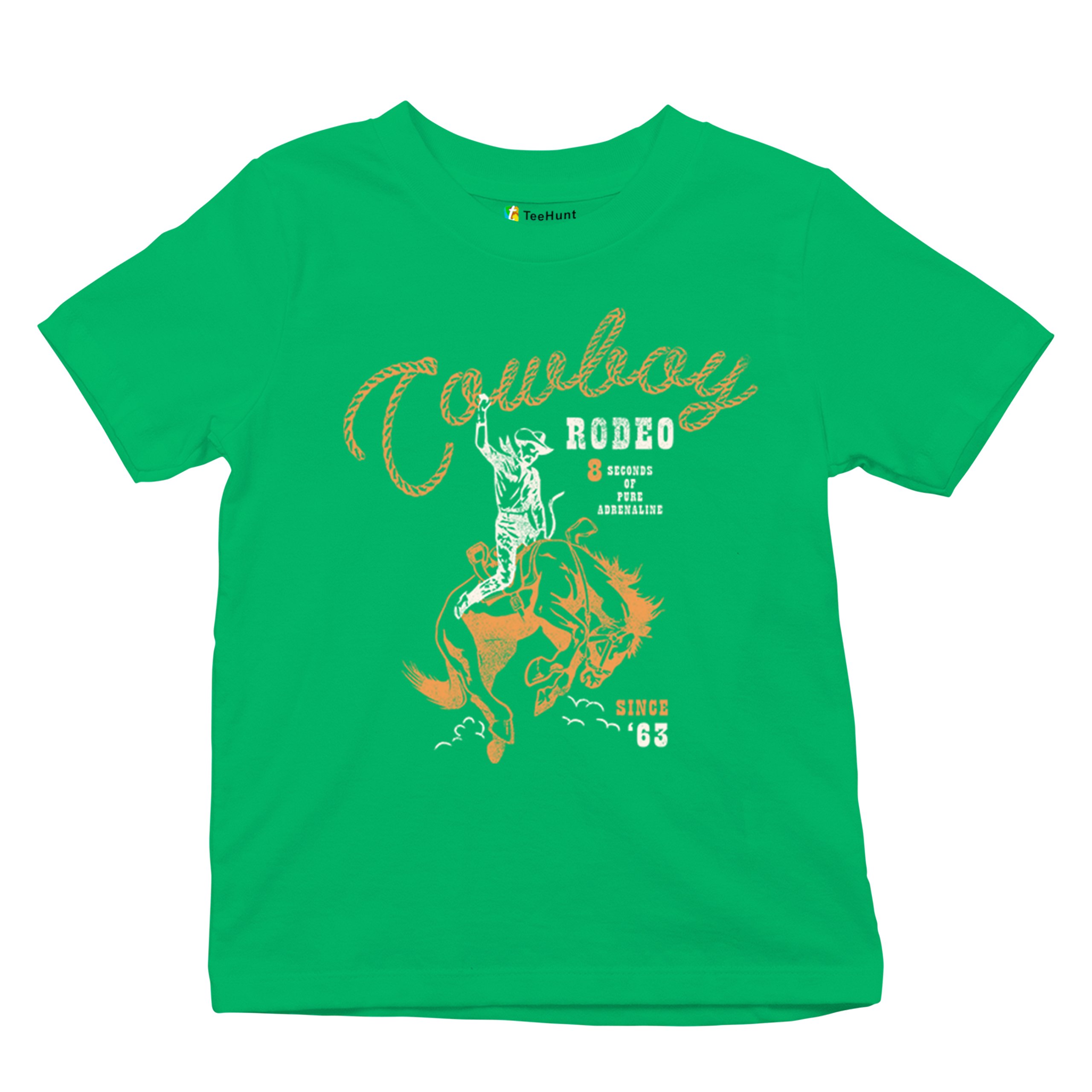 Vintage Cowboy Rodeo Youth T-shirt Bucking Bronco Rider Country Life Kids - Picture 20 of 36