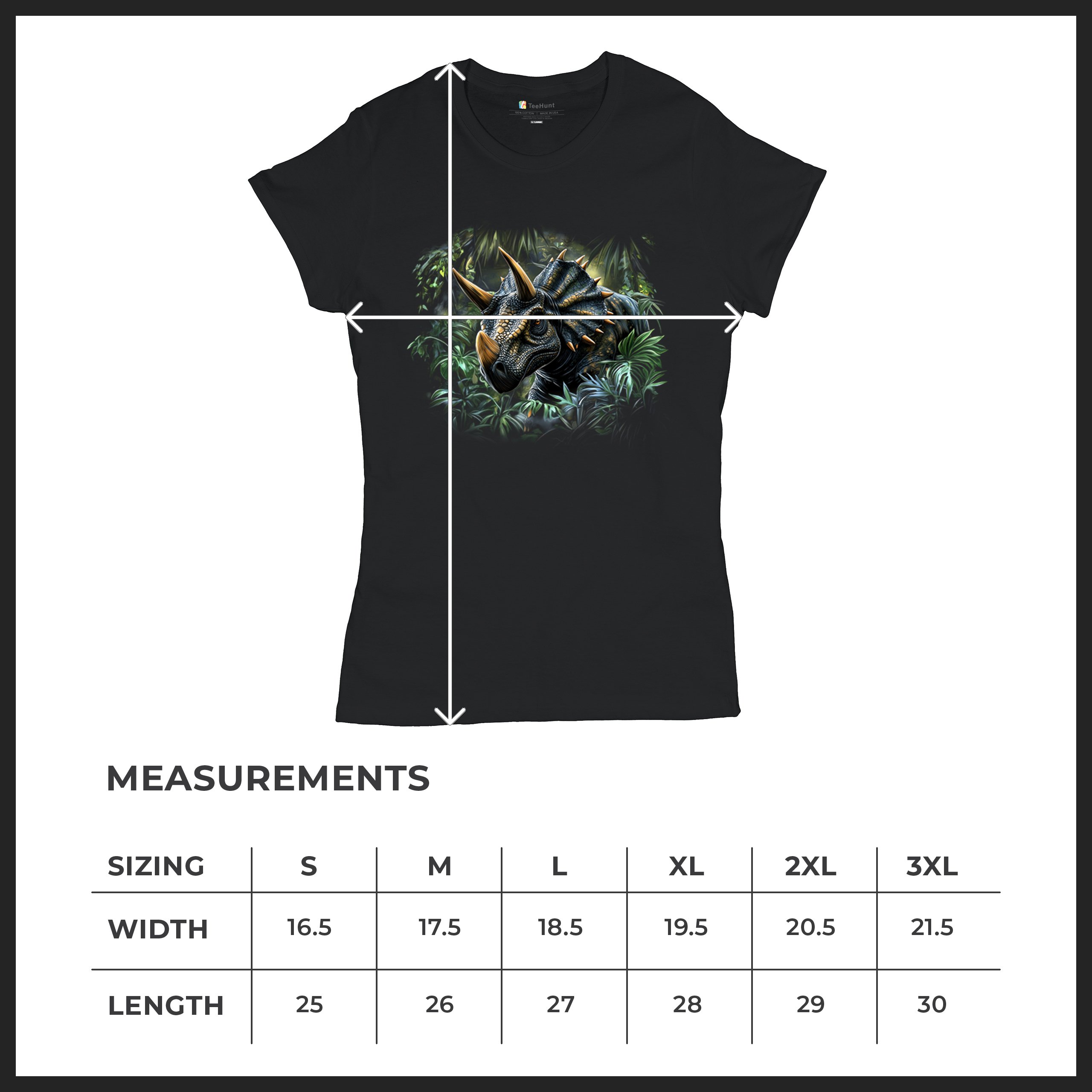 Triceratops Jungle T-Shirt Dinosaur Dino Jurassic Era Prehistoric Women's Tee - Picture 8 of 50