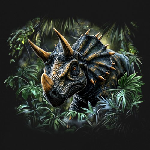 Triceratops Jungle T-Shirt Dinosaur Dino Jurassic Era Prehistoric Women's Tee - Picture 4 of 50