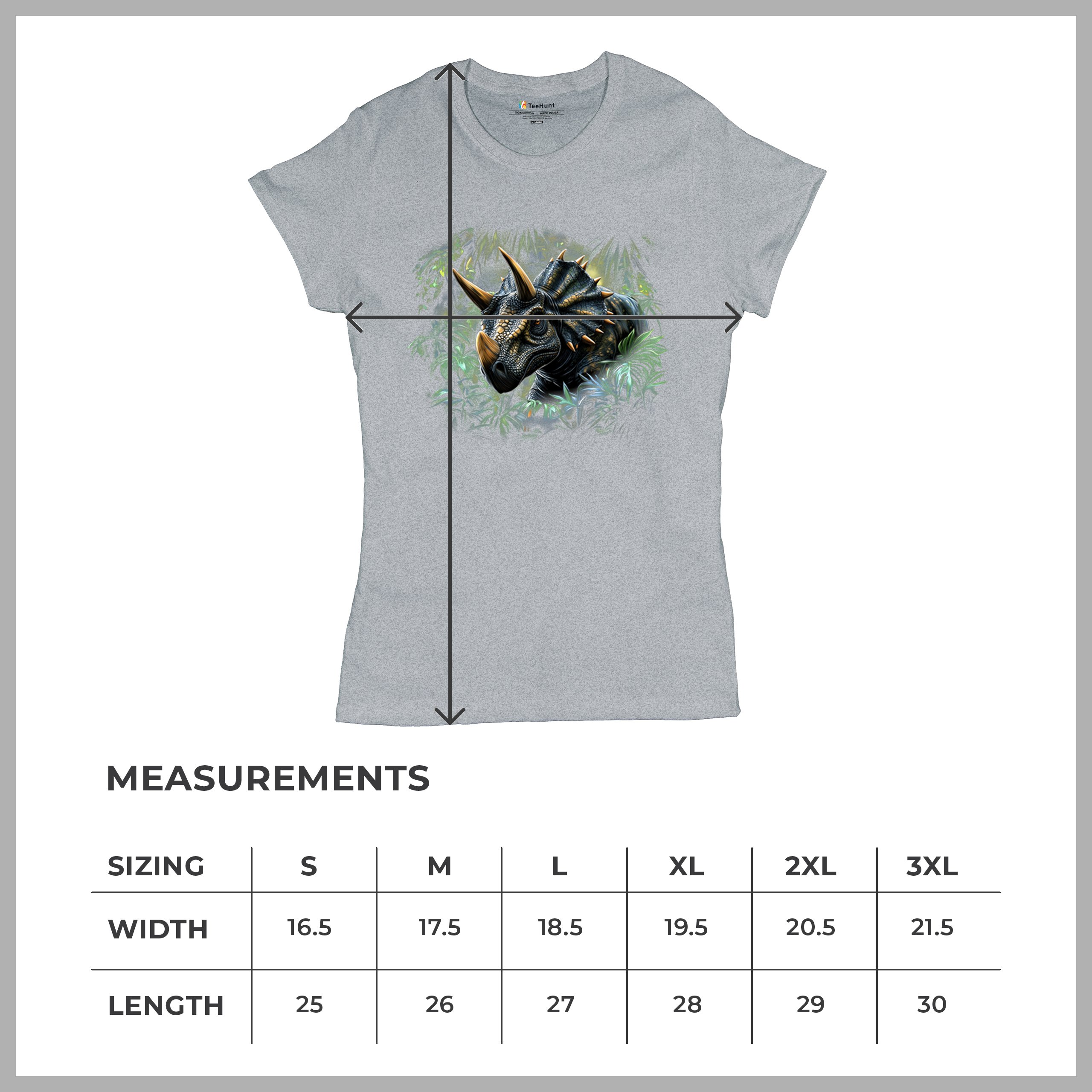 Triceratops Jungle T-Shirt Dinosaur Dino Jurassic Era Prehistoric Women's Tee - Picture 15 of 50