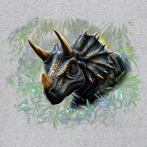 Triceratops Jungle T-Shirt Dinosaur Dino Jurassic Era Prehistoric Women's Tee - Picture 11 of 50