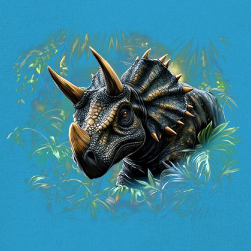 Triceratops Jungle T-Shirt Dinosaur Dino Jurassic Era Prehistoric Women's Tee - Picture 39 of 50