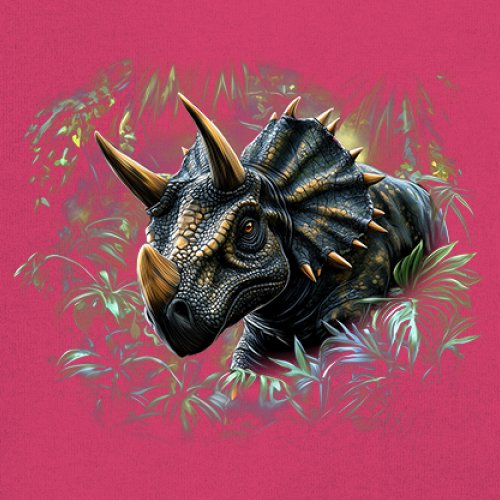 Triceratops Jungle T-Shirt Dinosaur Dino Jurassic Era Prehistoric Women's Tee - Picture 46 of 50