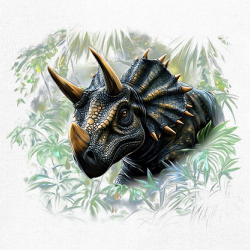 Triceratops Jungle T-Shirt Dinosaur Dino Jurassic Era Prehistoric Women's Tee - Picture 25 of 50