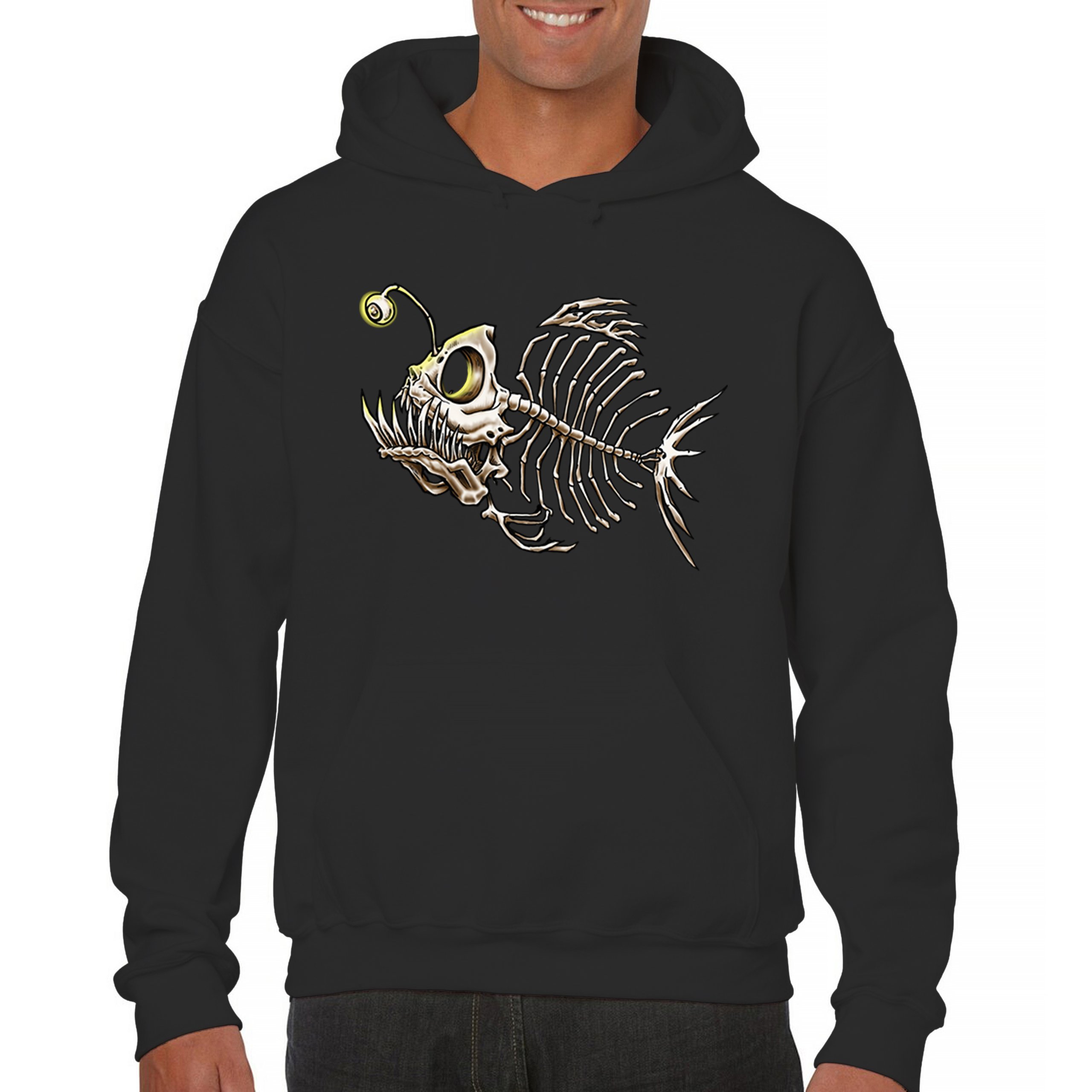 Deep Sea Angler Fish Skeleton Sweatshirt Fishermen Fishing Lover Gift Hoodie