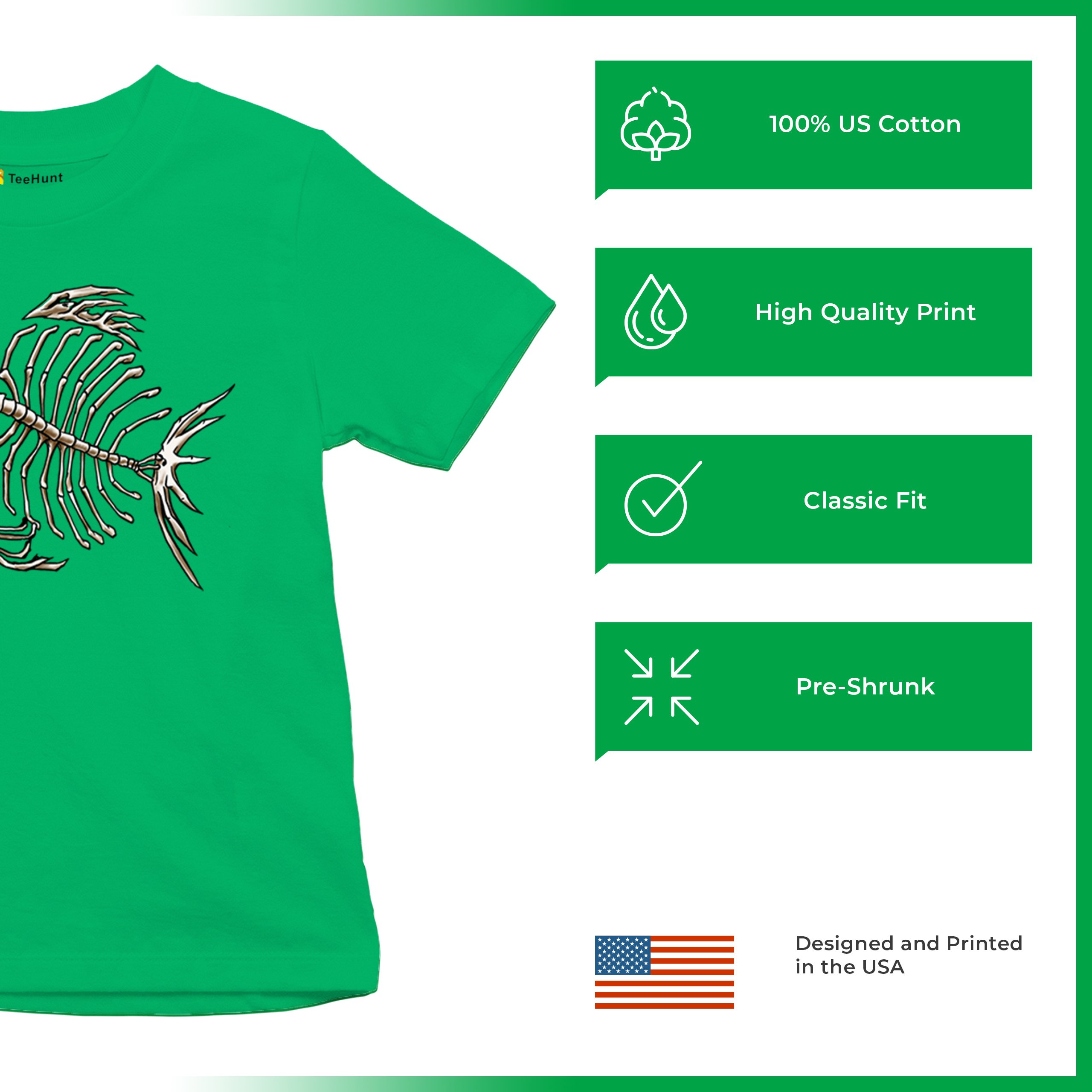 Deep Sea Angler Fish Skeleton Youth T-shirt Fishermen Fishing Lover Gift Kids - Picture 35 of 50