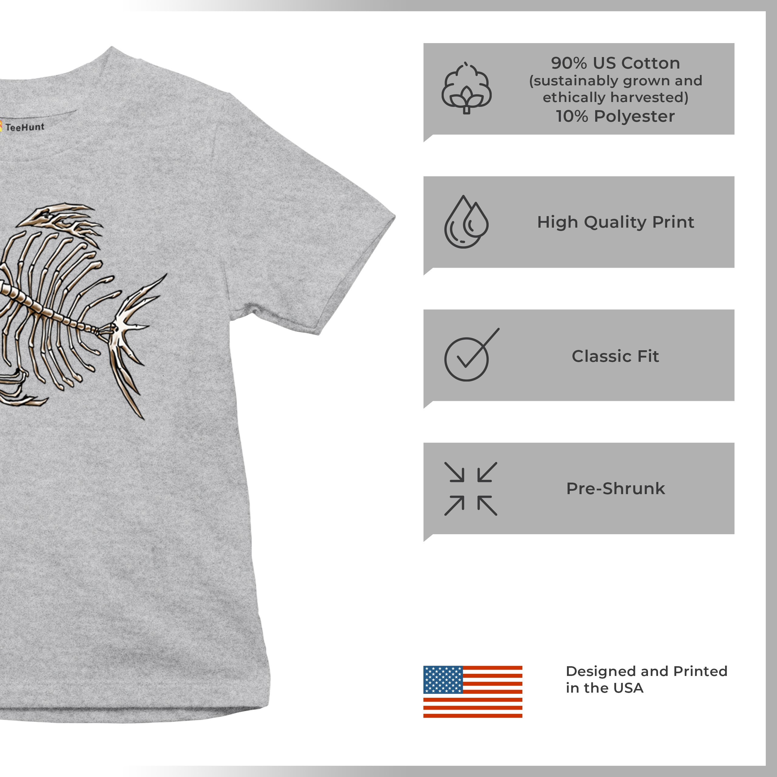 Deep Sea Angler Fish Skeleton Youth T-shirt Fishermen Fishing Lover Gift Kids - Picture 14 of 50