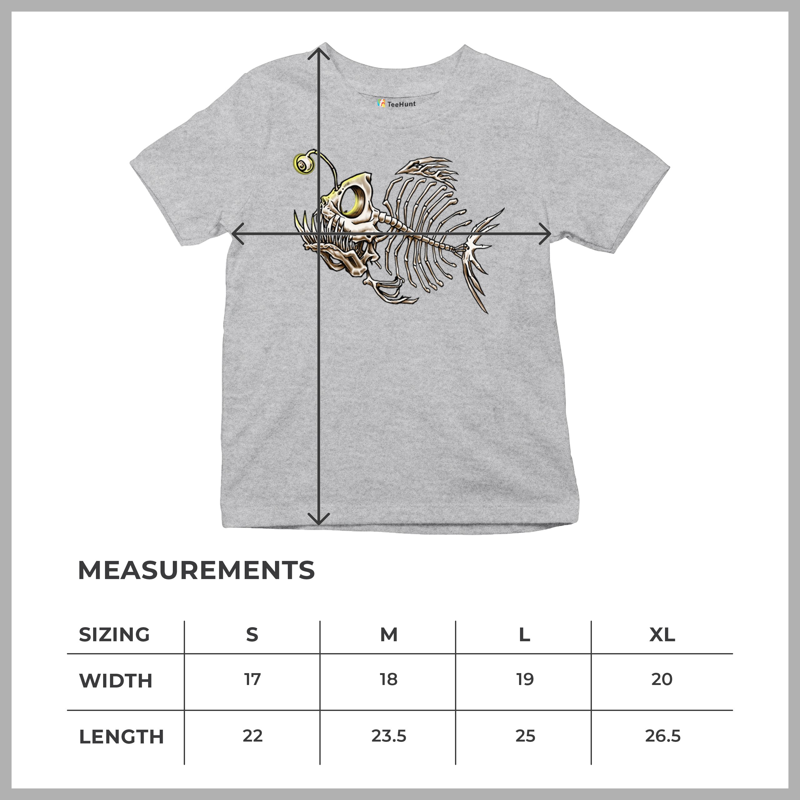 Deep Sea Angler Fish Skeleton Youth T-shirt Fishermen Fishing Lover Gift Kids - Picture 15 of 50