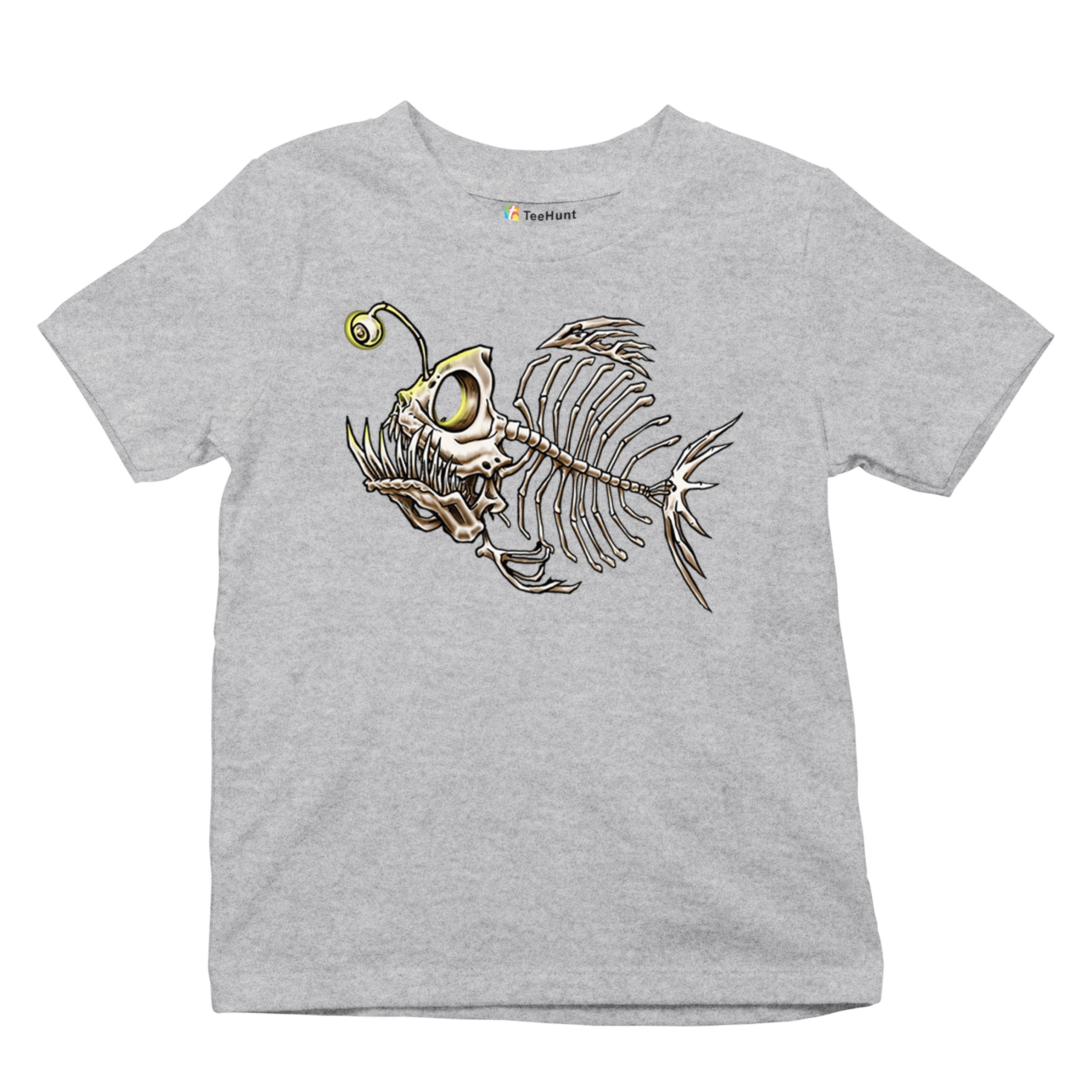 Deep Sea Angler Fish Skeleton Youth T-shirt Fishermen Fishing Lover Gift Kids - Picture 13 of 50