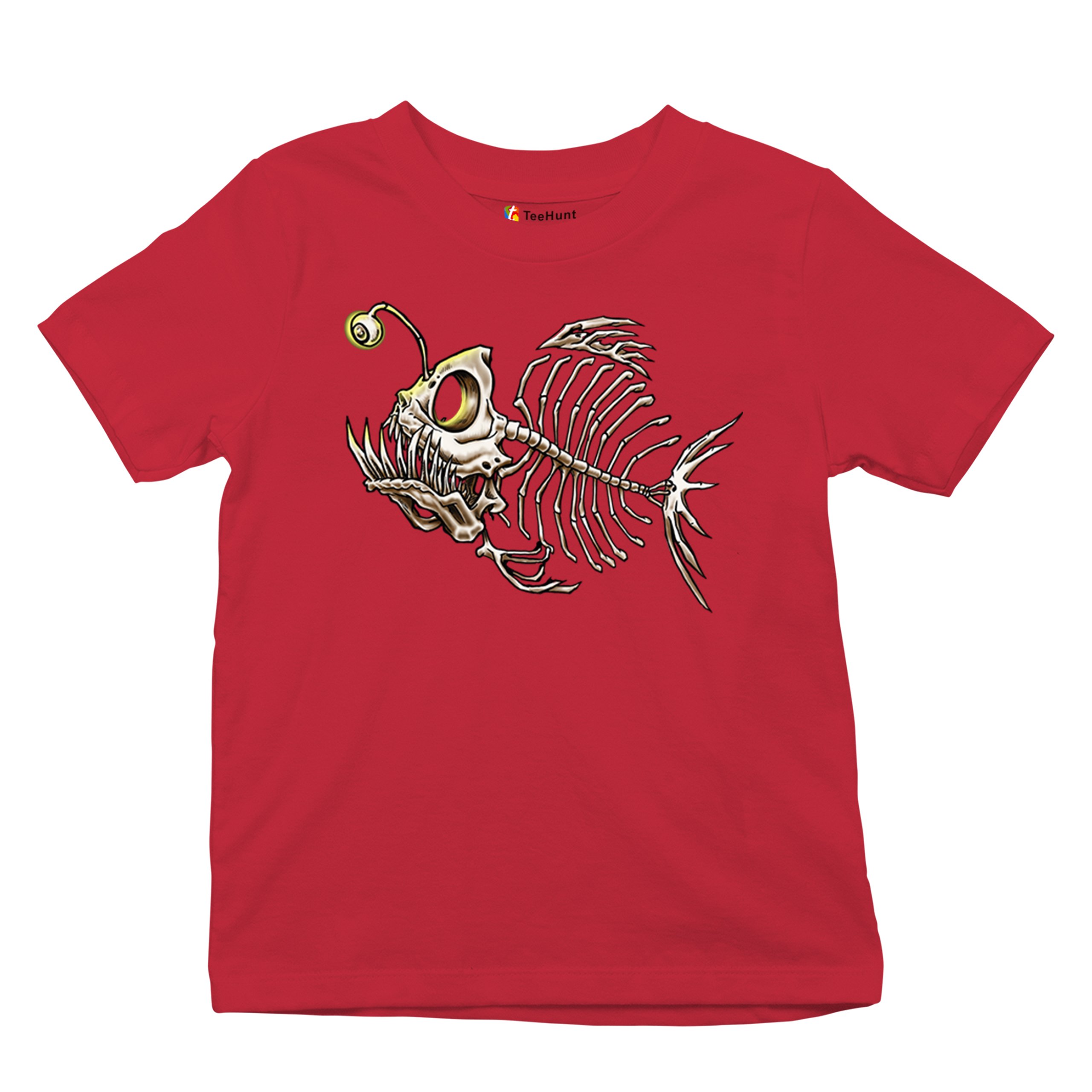 Deep Sea Angler Fish Skeleton Youth T-shirt Fishermen Fishing Lover Gift Kids - Picture 20 of 50