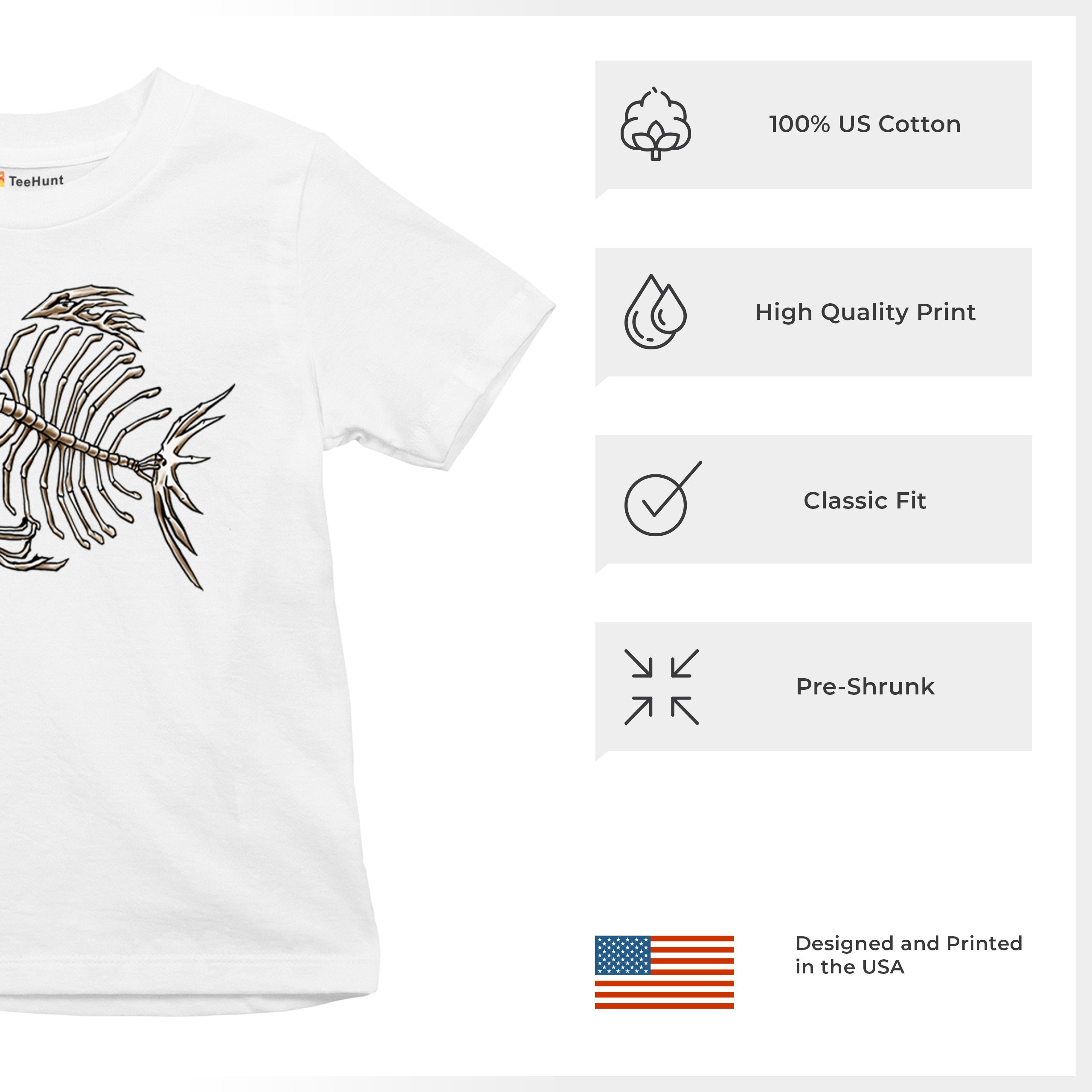 Deep Sea Angler Fish Skeleton Youth T-shirt Fishermen Fishing Lover Gift Kids - Picture 28 of 50