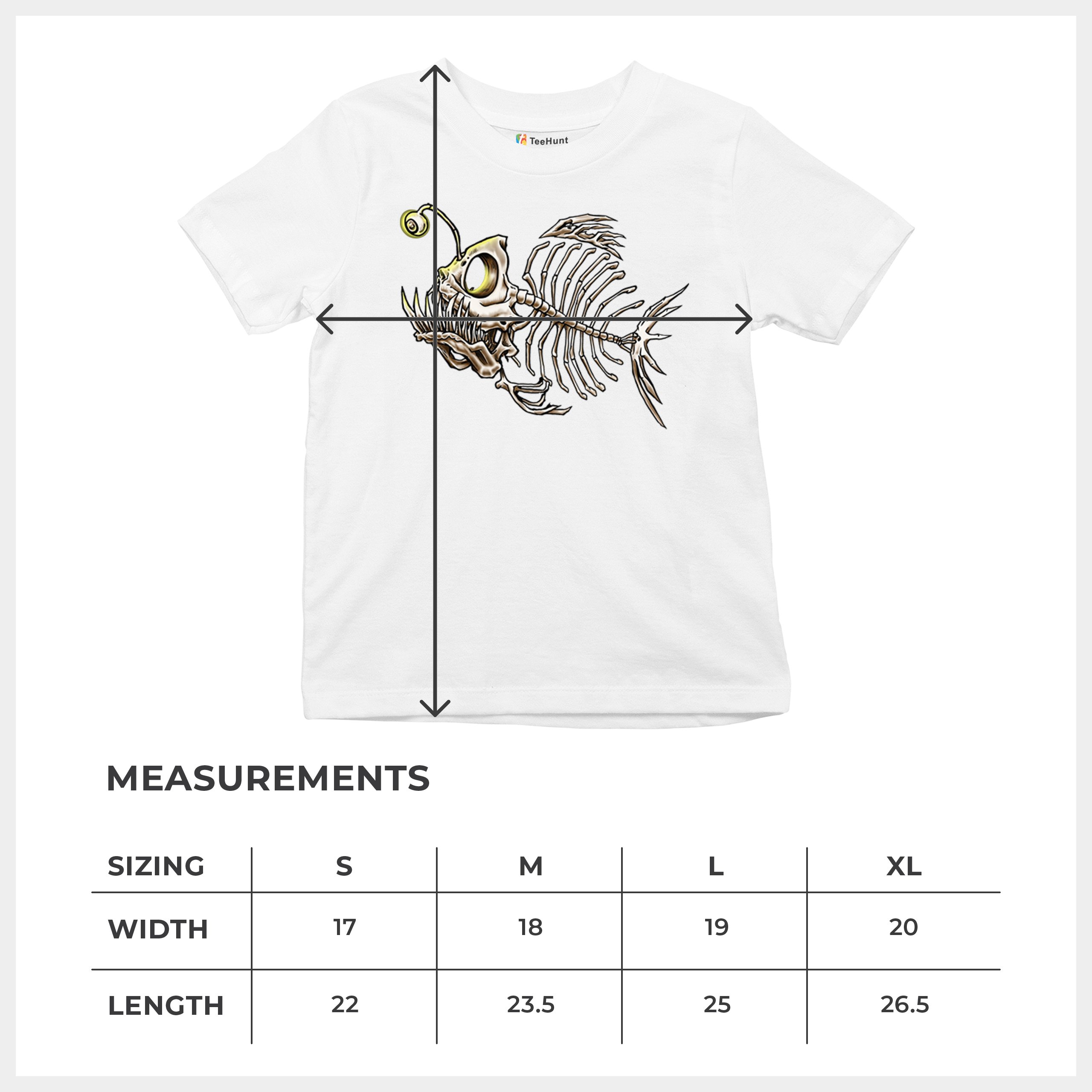 Deep Sea Angler Fish Skeleton Youth T-shirt Fishermen Fishing Lover Gift Kids - Picture 29 of 50