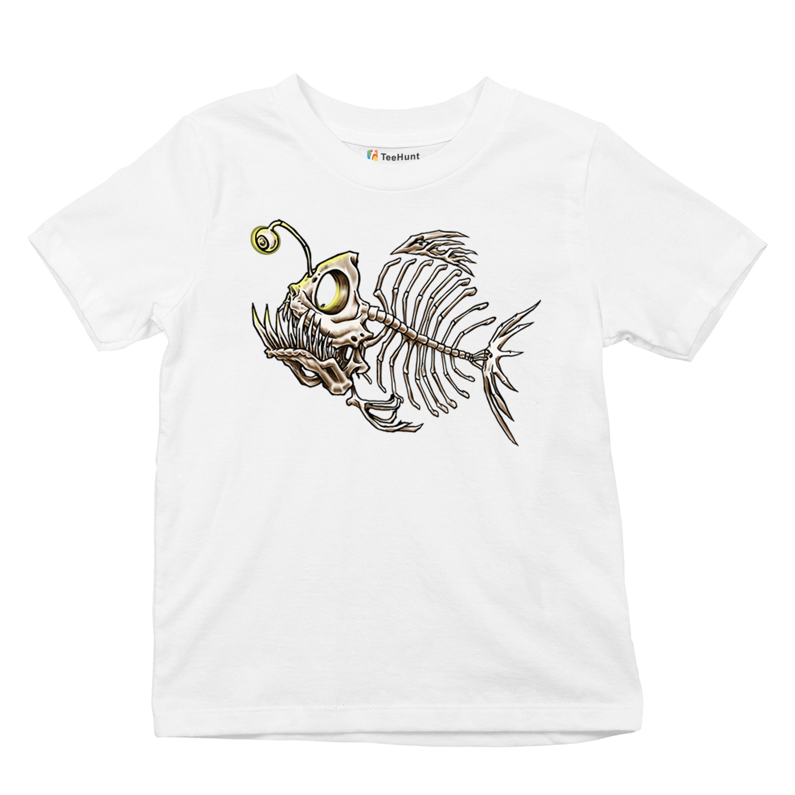 Deep Sea Angler Fish Skeleton Youth T-shirt Fishermen Fishing Lover Gift Kids - Picture 27 of 50