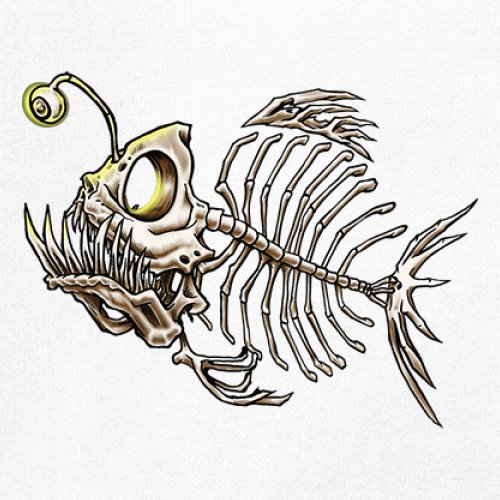 Deep Sea Angler Fish Skeleton Youth T-shirt Fishermen Fishing Lover Gift Kids - Picture 25 of 50