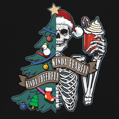 Kinda Cheerful Kind of Fearful Youth T-shirt Christmas Santa Dead Inside Kids - Picture 4 of 50