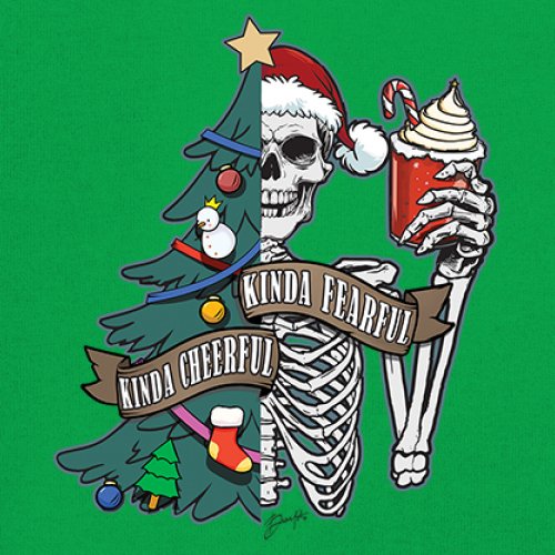 Kinda Cheerful Kind of Fearful Youth T-shirt Christmas Santa Dead Inside Kids - Picture 32 of 50