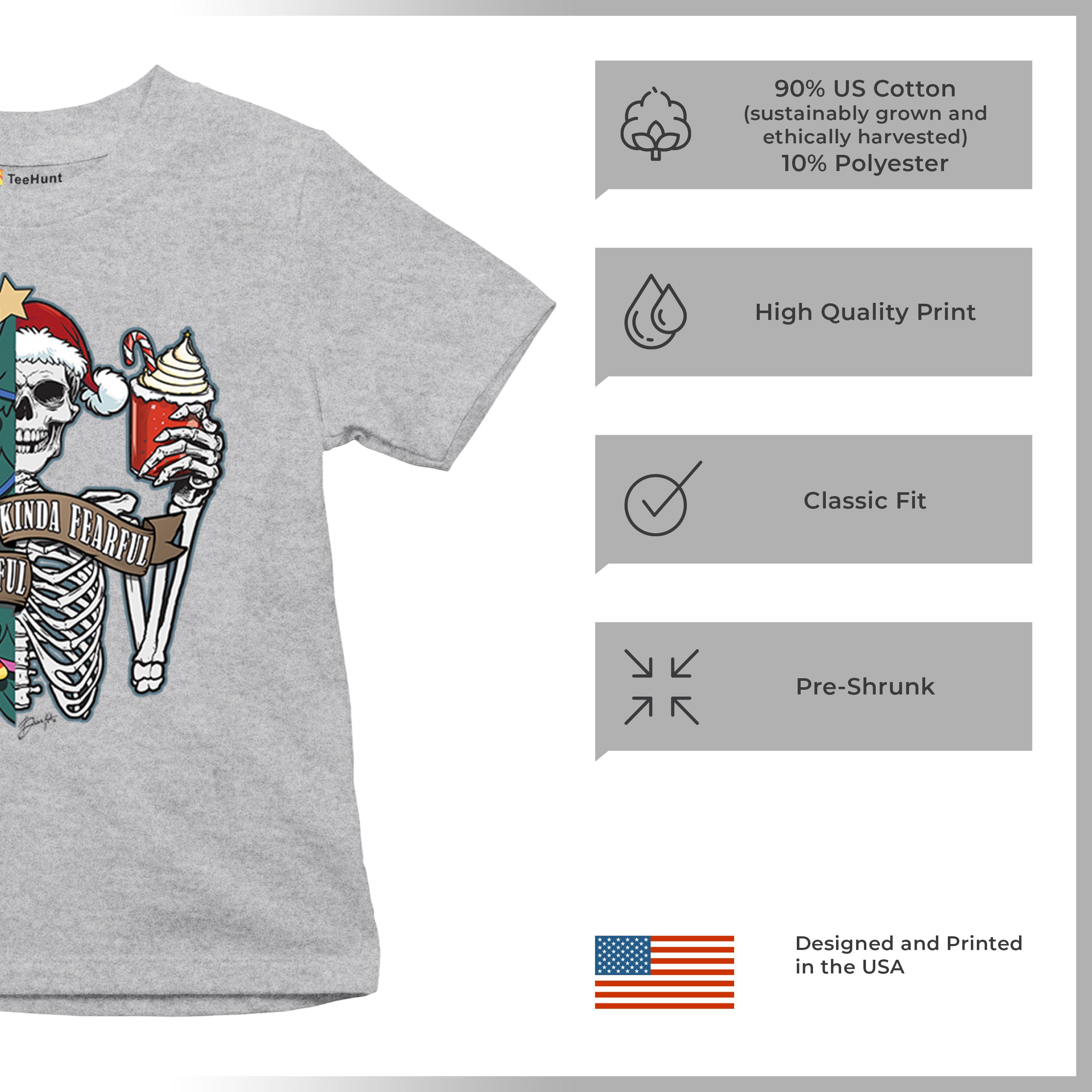 Kinda Cheerful Kind of Fearful Youth T-shirt Christmas Santa Dead Inside Kids - Picture 14 of 50