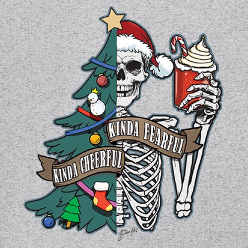 Kinda Cheerful Kind of Fearful Youth T-shirt Christmas Santa Dead Inside Kids - Picture 11 of 50