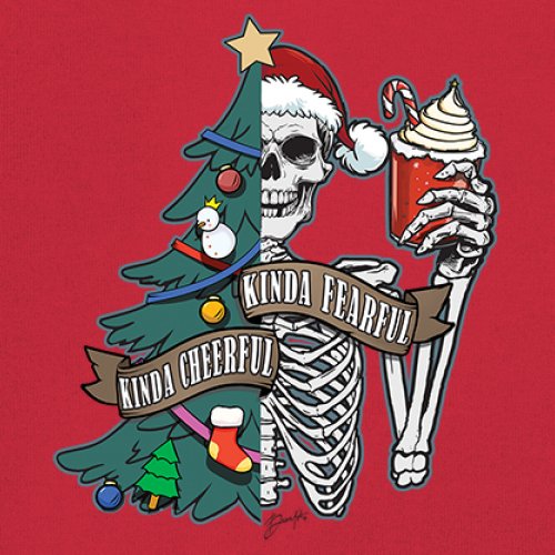 Kinda Cheerful Kind of Fearful Youth T-shirt Christmas Santa Dead Inside Kids - Picture 18 of 50