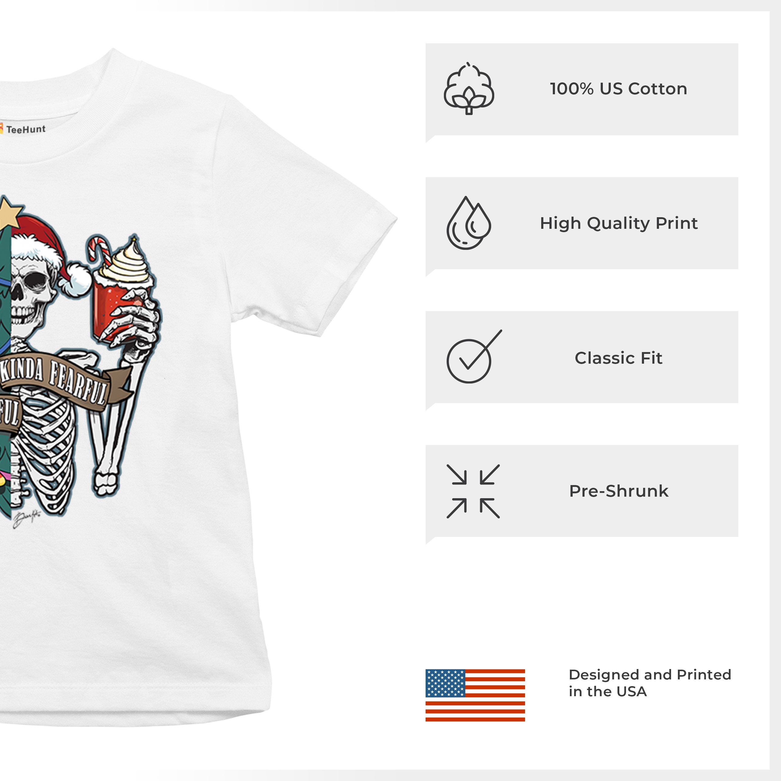 Kinda Cheerful Kind of Fearful Youth T-shirt Christmas Santa Dead Inside Kids - Picture 28 of 50