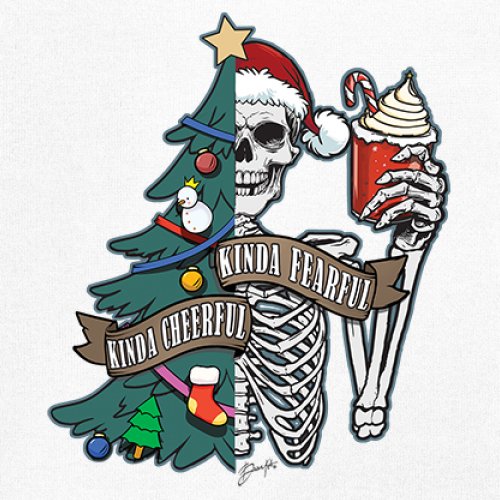 Kinda Cheerful Kind of Fearful Youth T-shirt Christmas Santa Dead Inside Kids - Picture 25 of 50