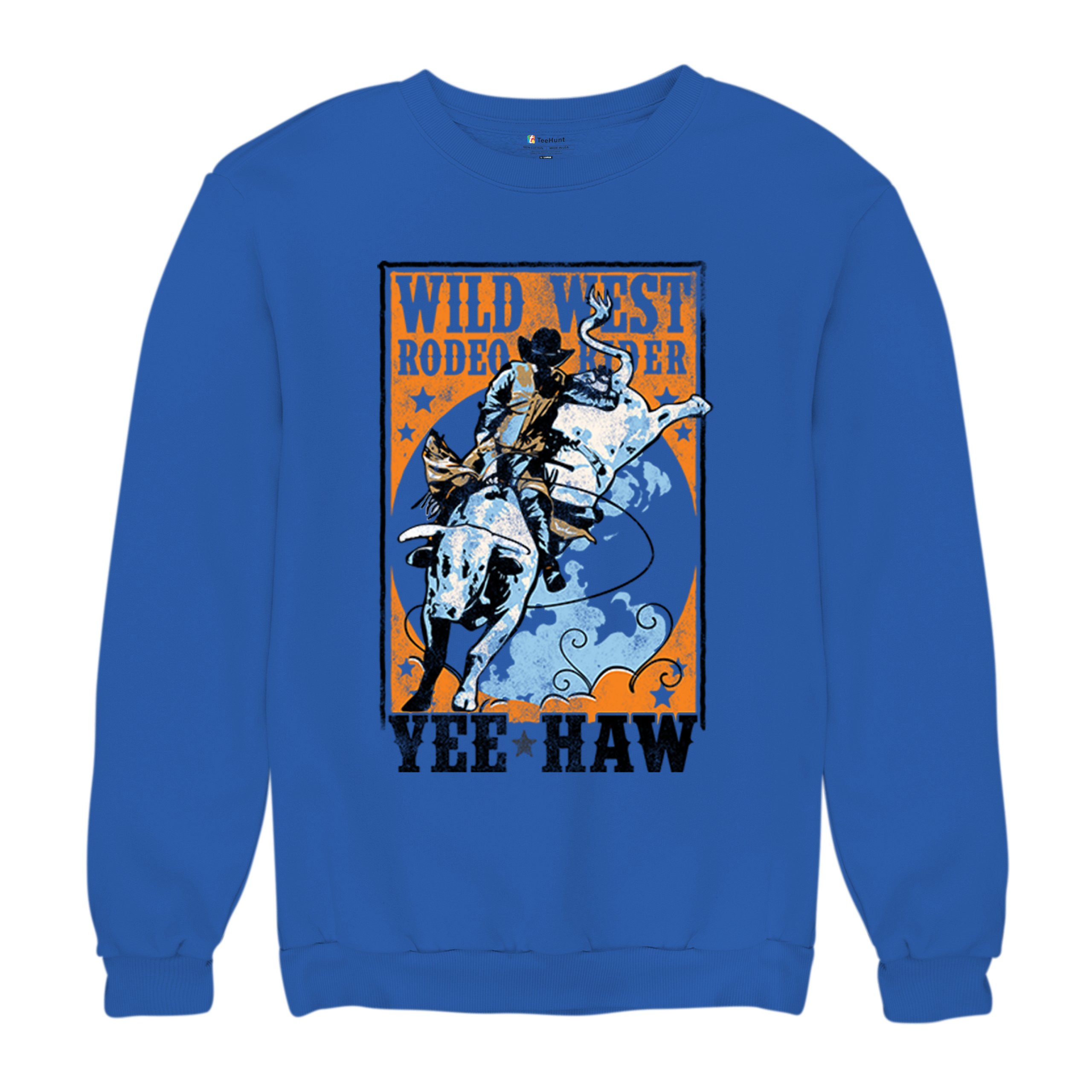 Wild West Rodeo Rider Sweatshirt Bull Riding Cowboy Ranch Country Crewneck - Picture 41 of 43