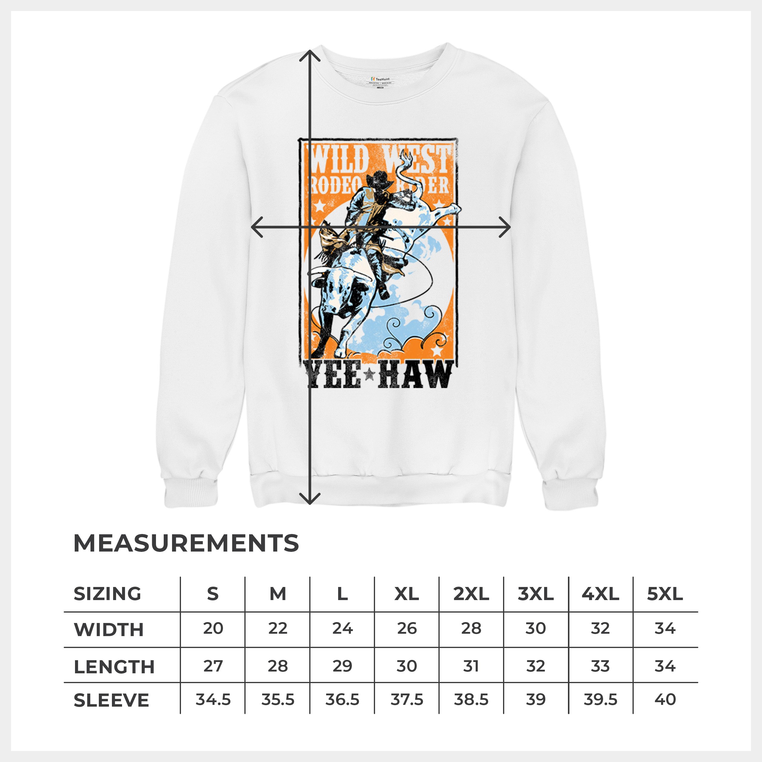 Wild West Rodeo Rider Sweatshirt Bull Riding Cowboy Ranch Country Crewneck - Picture 22 of 43