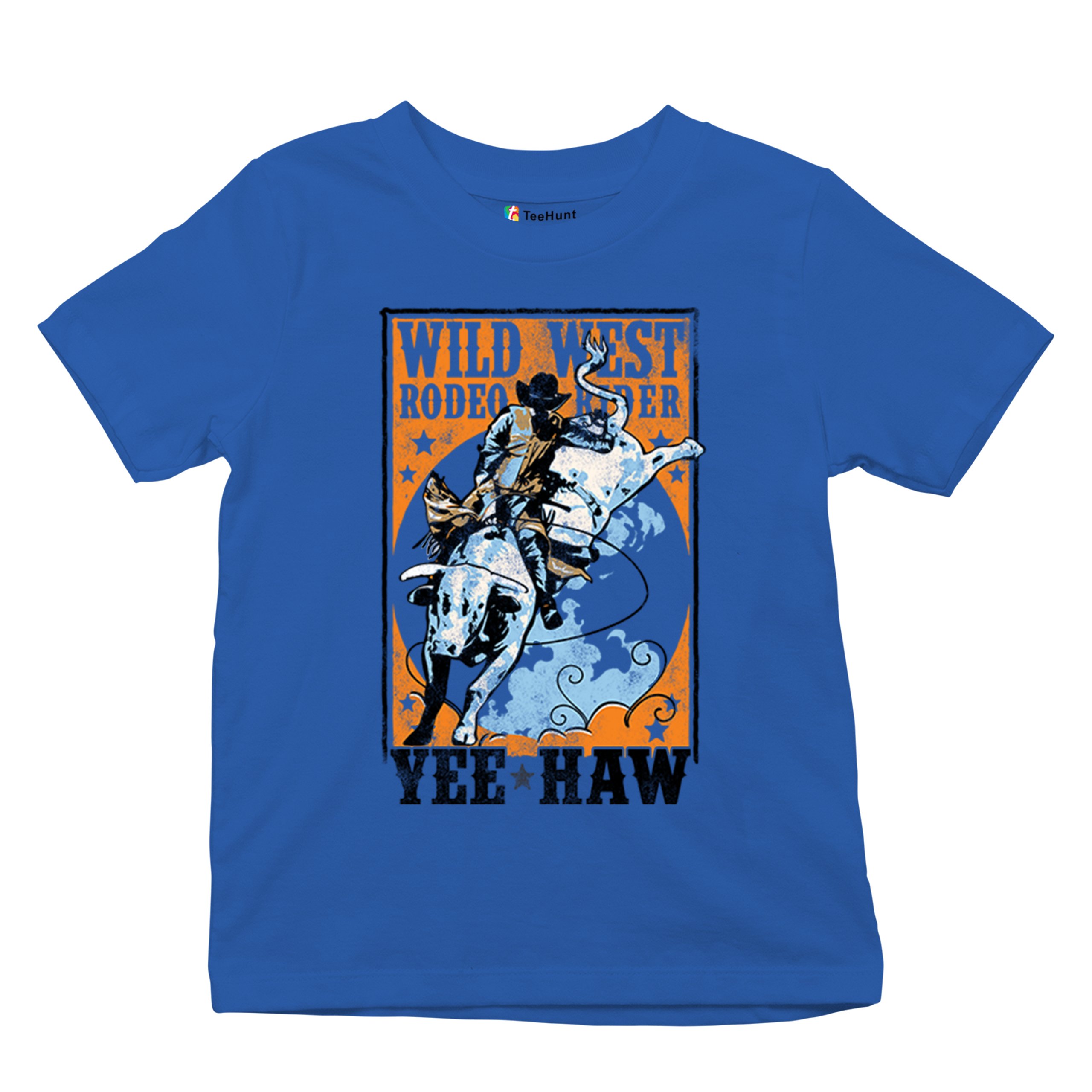 Wild West Rodeo Rider Youth T-shirt Bull Riding Cowboy Ranch Country Kids - Picture 34 of 43