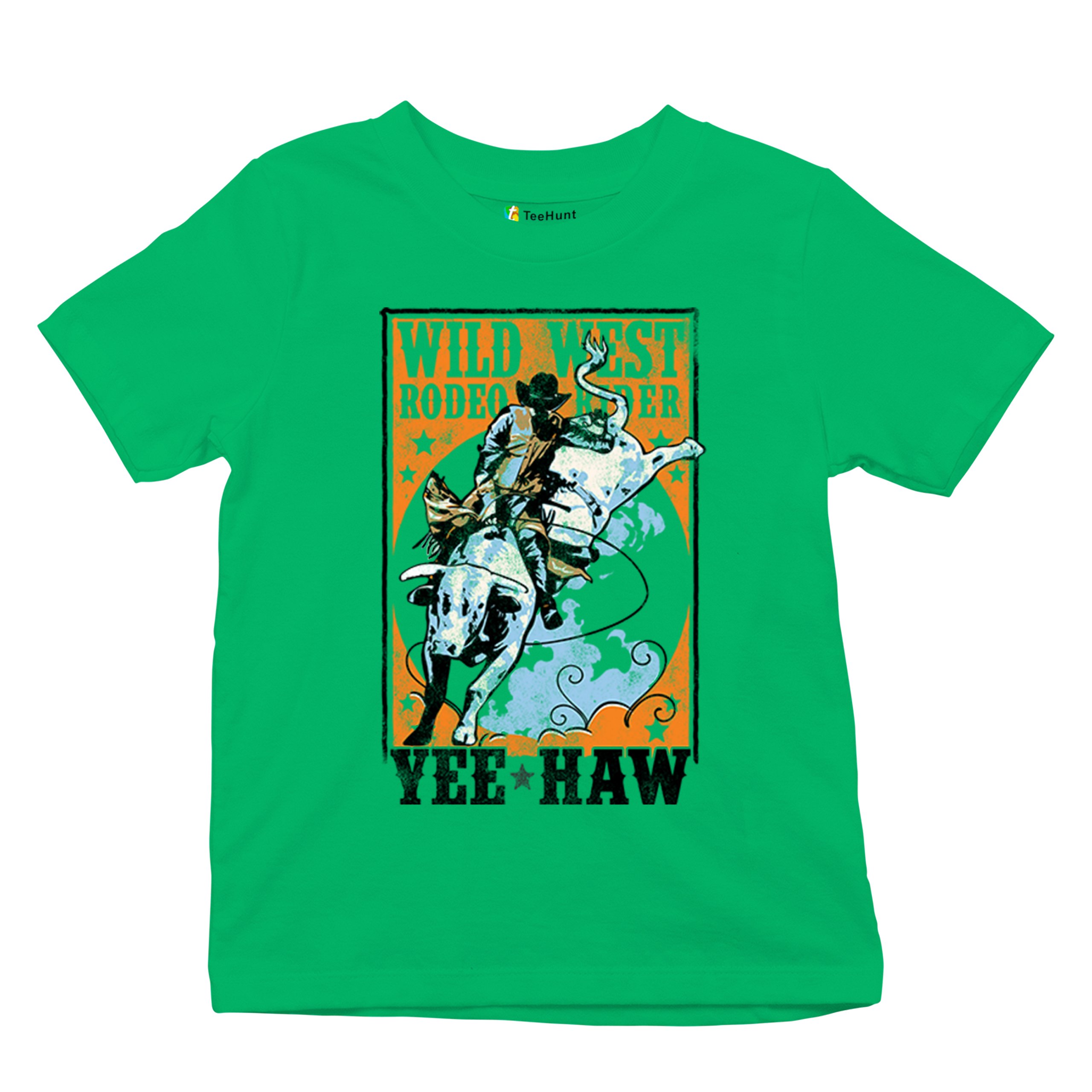 Wild West Rodeo Rider Youth T-shirt Bull Riding Cowboy Ranch Country Kids - Picture 27 of 43