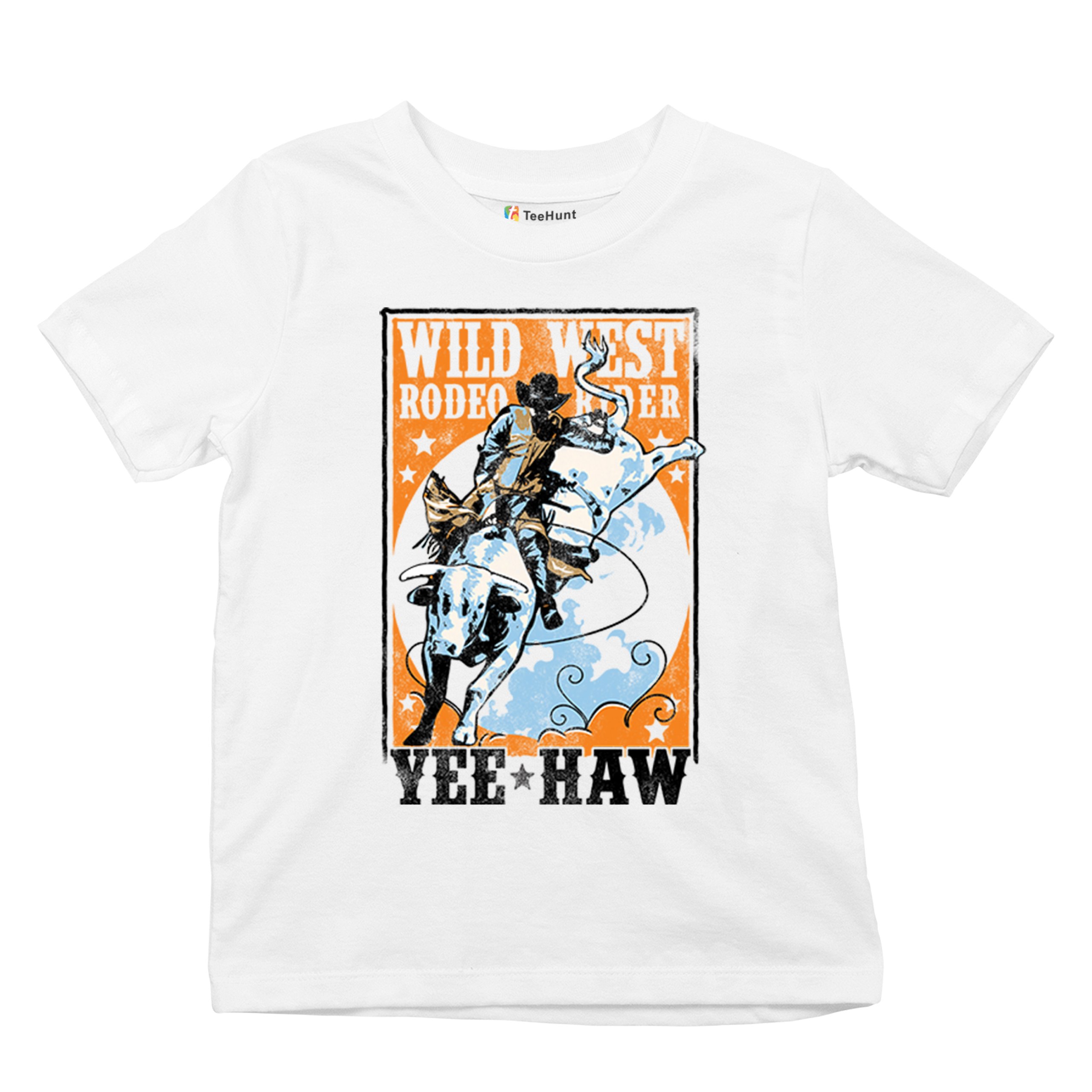 Wild West Rodeo Rider Youth T-shirt Bull Riding Cowboy Ranch Country Kids - Picture 20 of 43