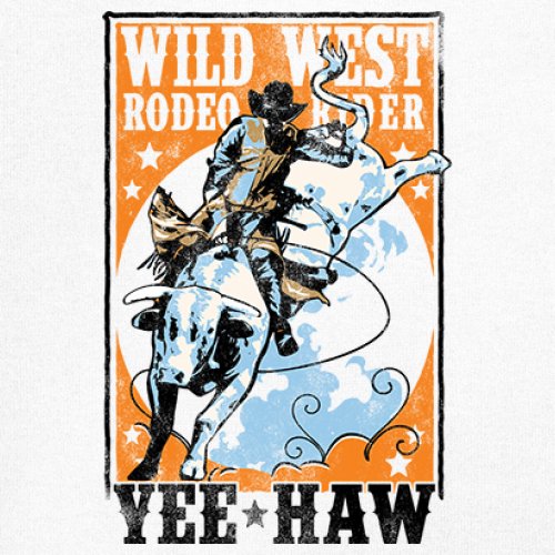 Wild West Rodeo Rider Youth T-shirt Bull Riding Cowboy Ranch Country Kids - Picture 18 of 43