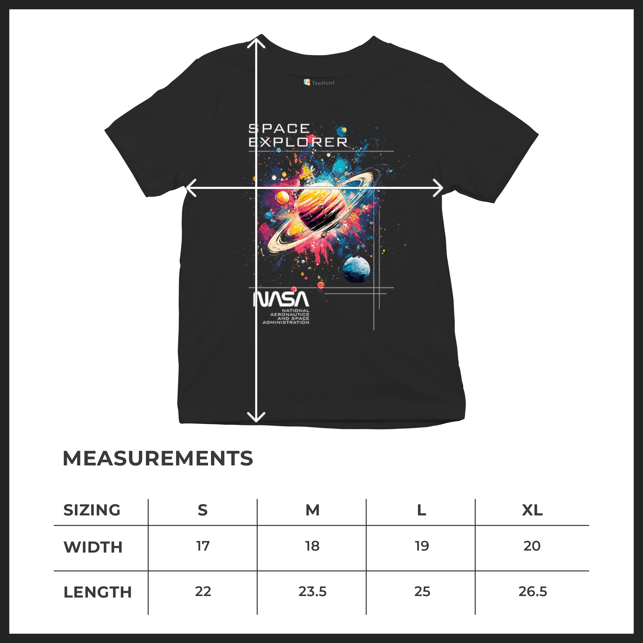 NASA Space Explorer Youth T-shirt Universe Astronaut Planet Saturn Kids - Picture 8 of 8