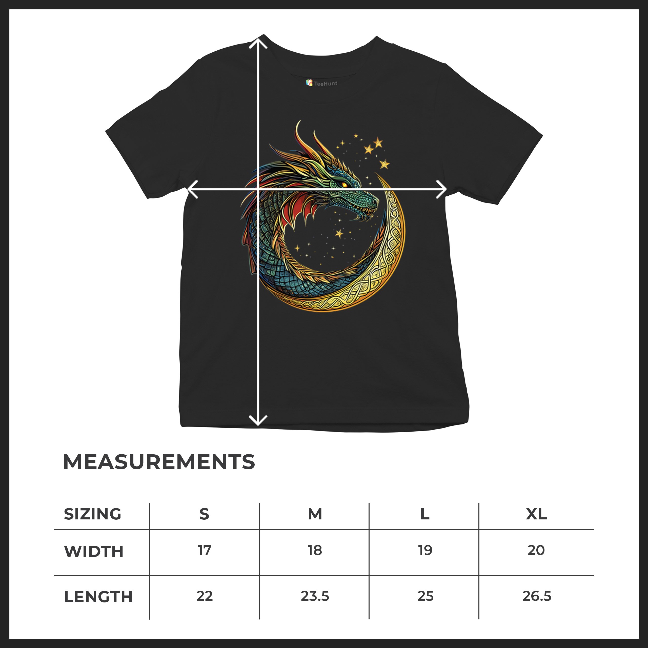 Celtic Moon Dragon Youth T-shirt Mystical Serpent Spiritual Fantasy Fire Kids - Picture 8 of 50